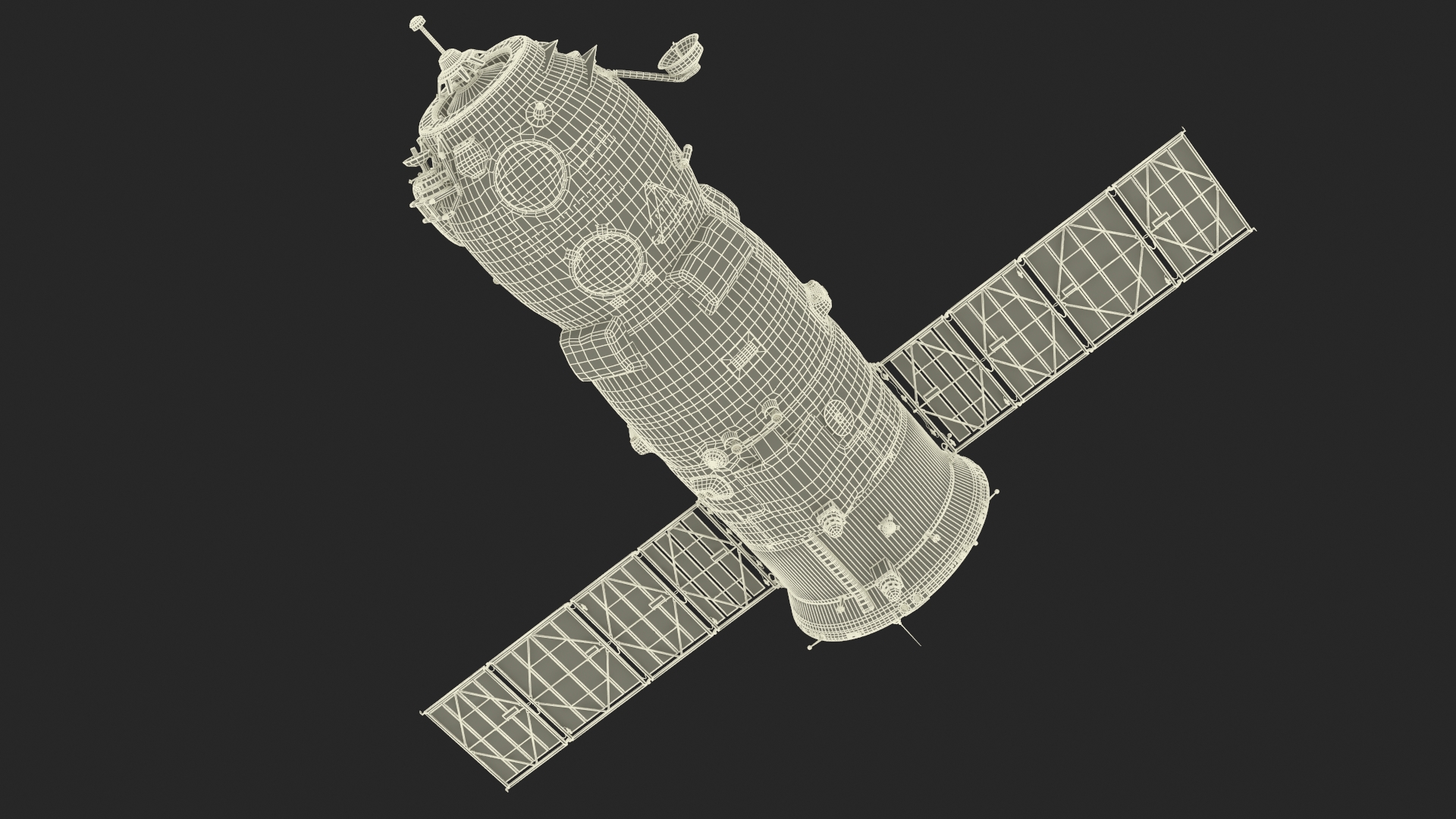 ROS Airlock Module Docked to ISS Station Zvezda 3D