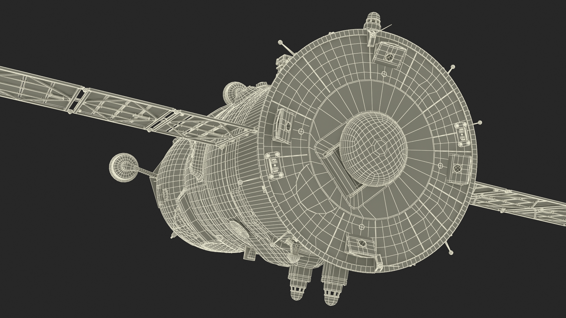 ROS Airlock Module Docked to ISS Station Zvezda 3D