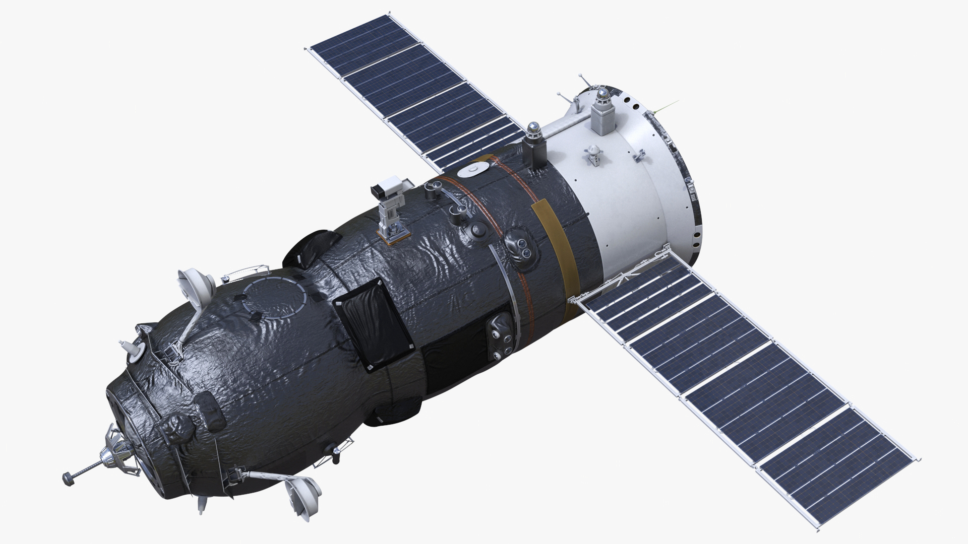 ROS Airlock Module Docked to ISS Station Zvezda 3D