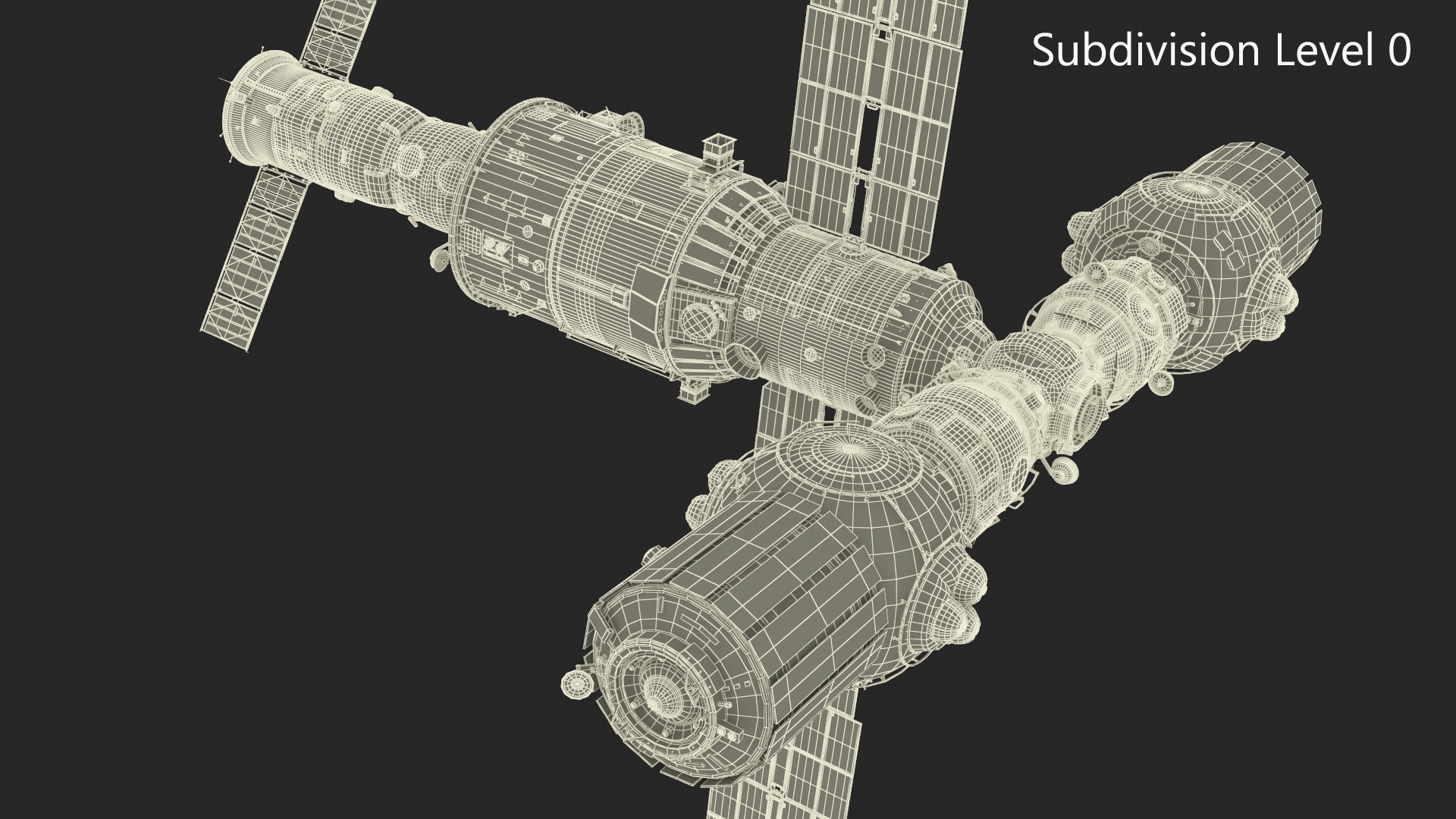 ROS Airlock Module Docked to ISS Station Zvezda 3D