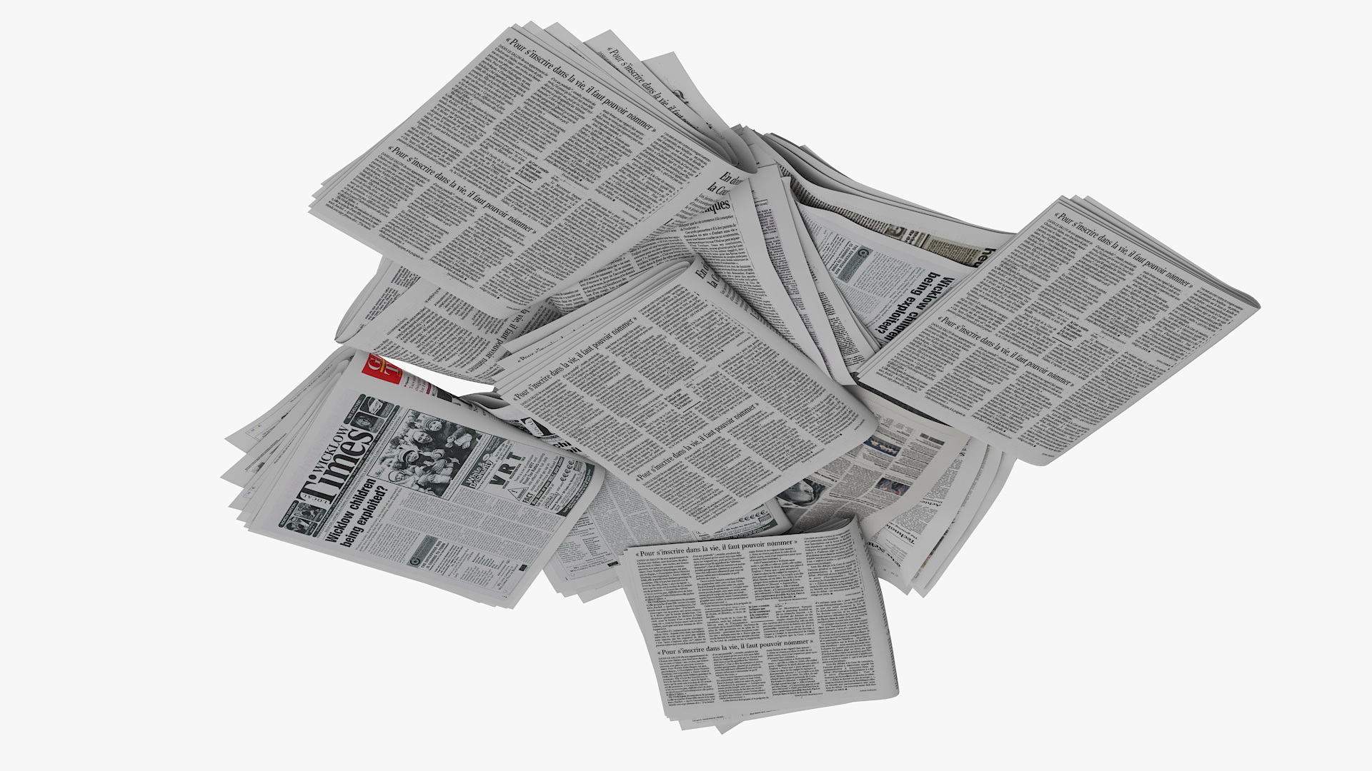 3D Pile of Newspapers model