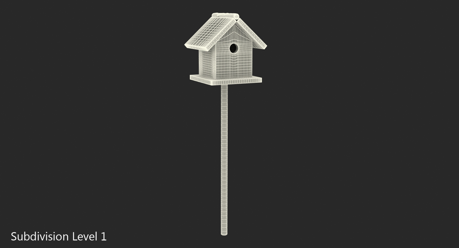 3D model Garden Birdhouse on Stand