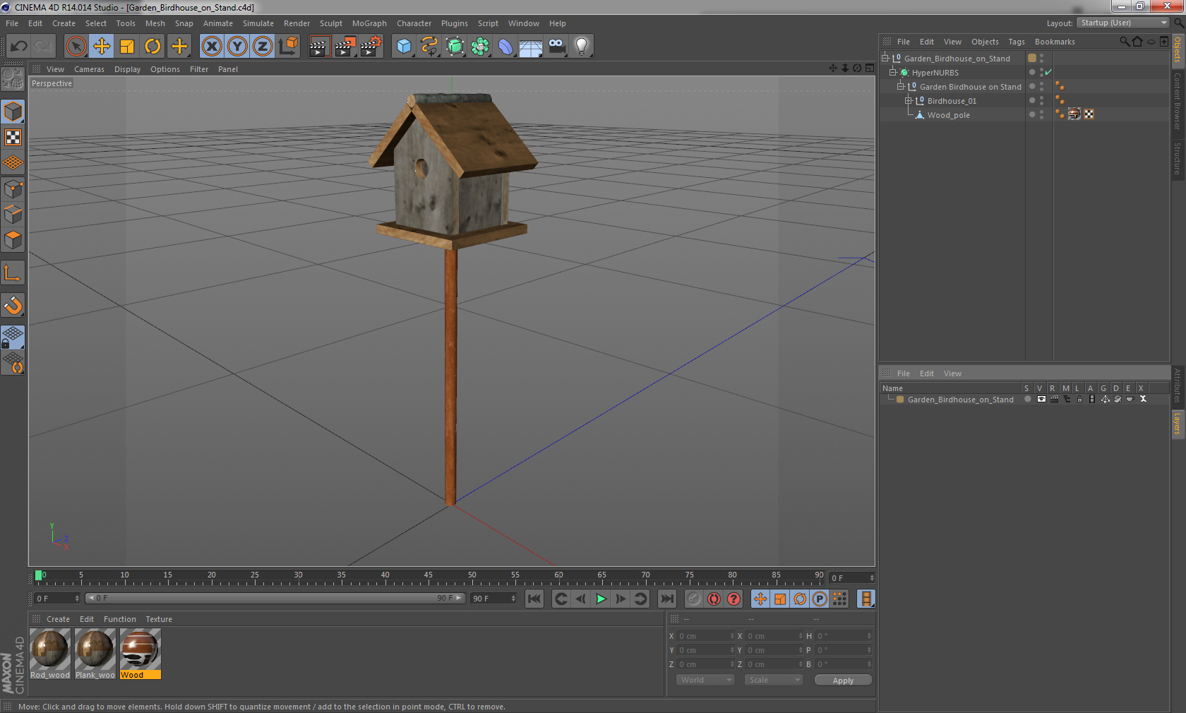 3D model Garden Birdhouse on Stand