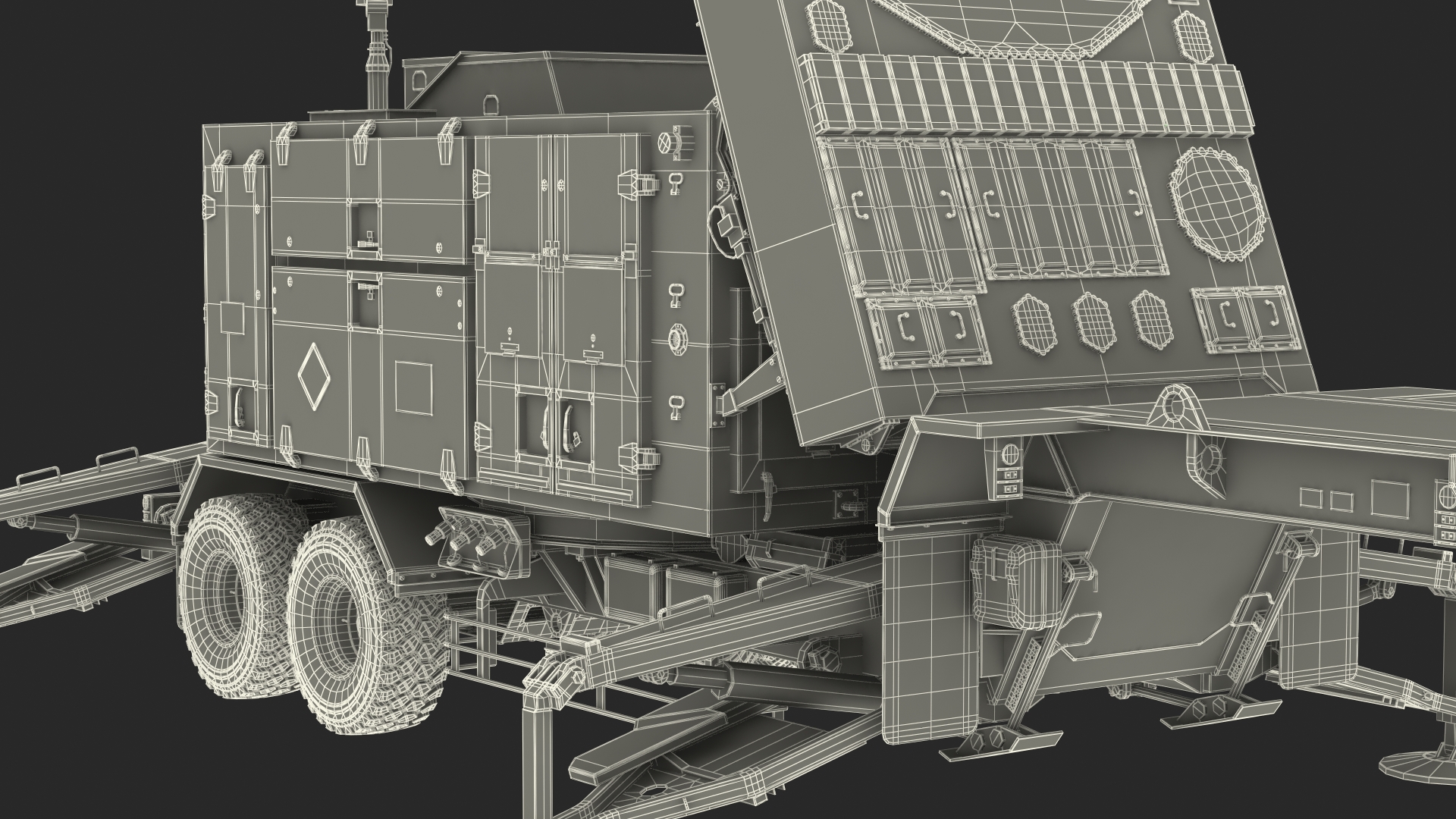 3D Patriot AN MPQ53 Radar Set Desert model