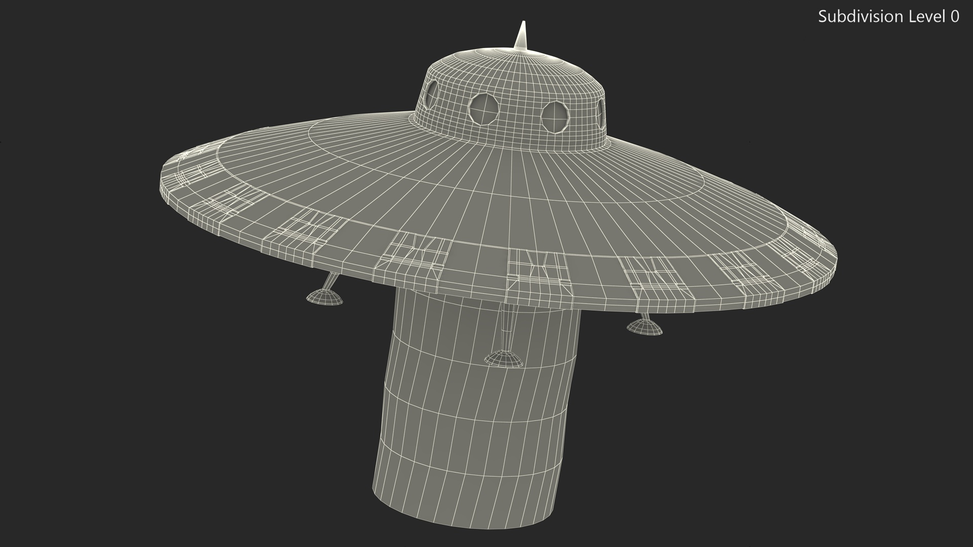 UFO Retro Ship Kidnaps 3D