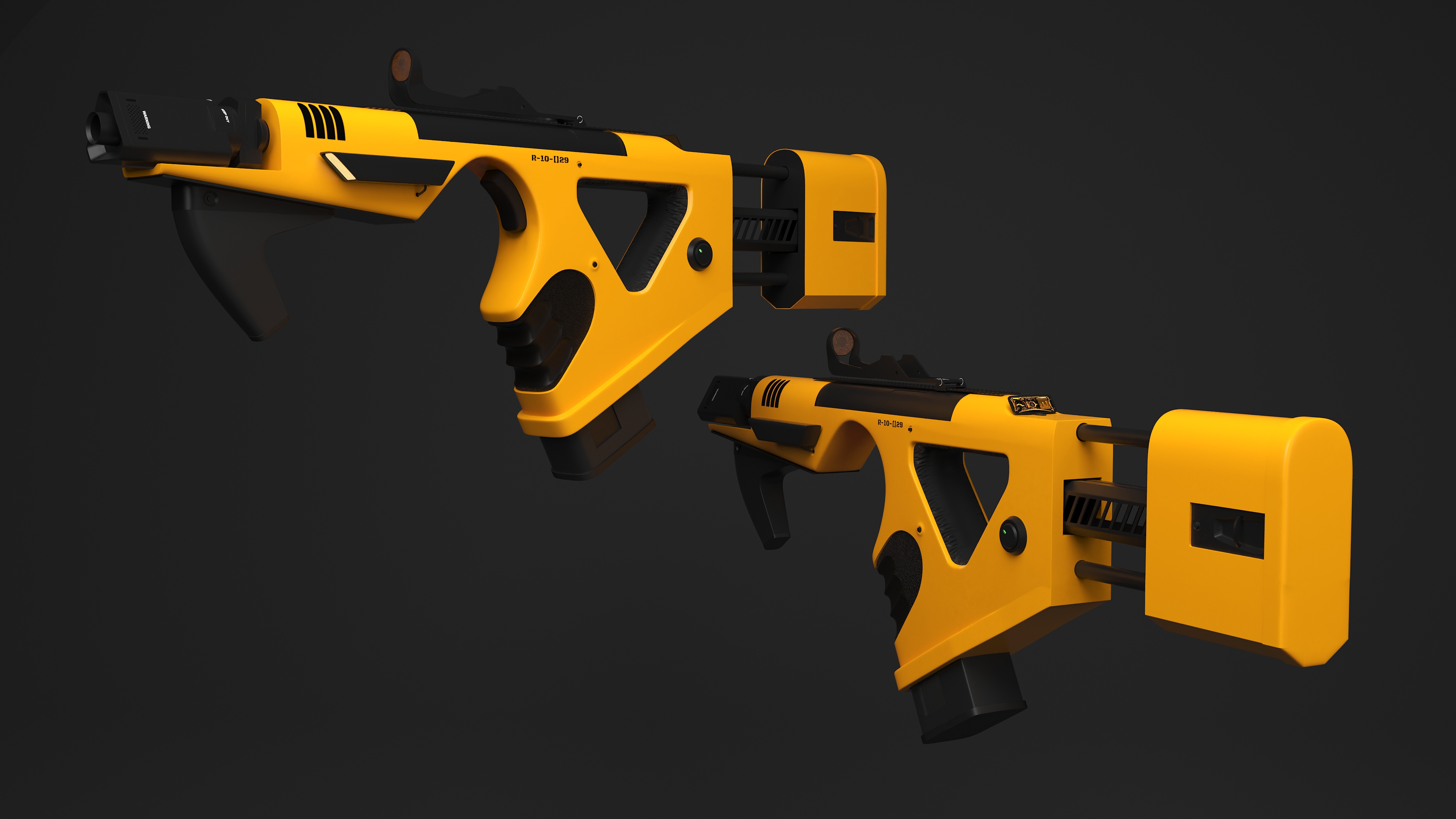 Sci-Fi SMG Yellow 3D