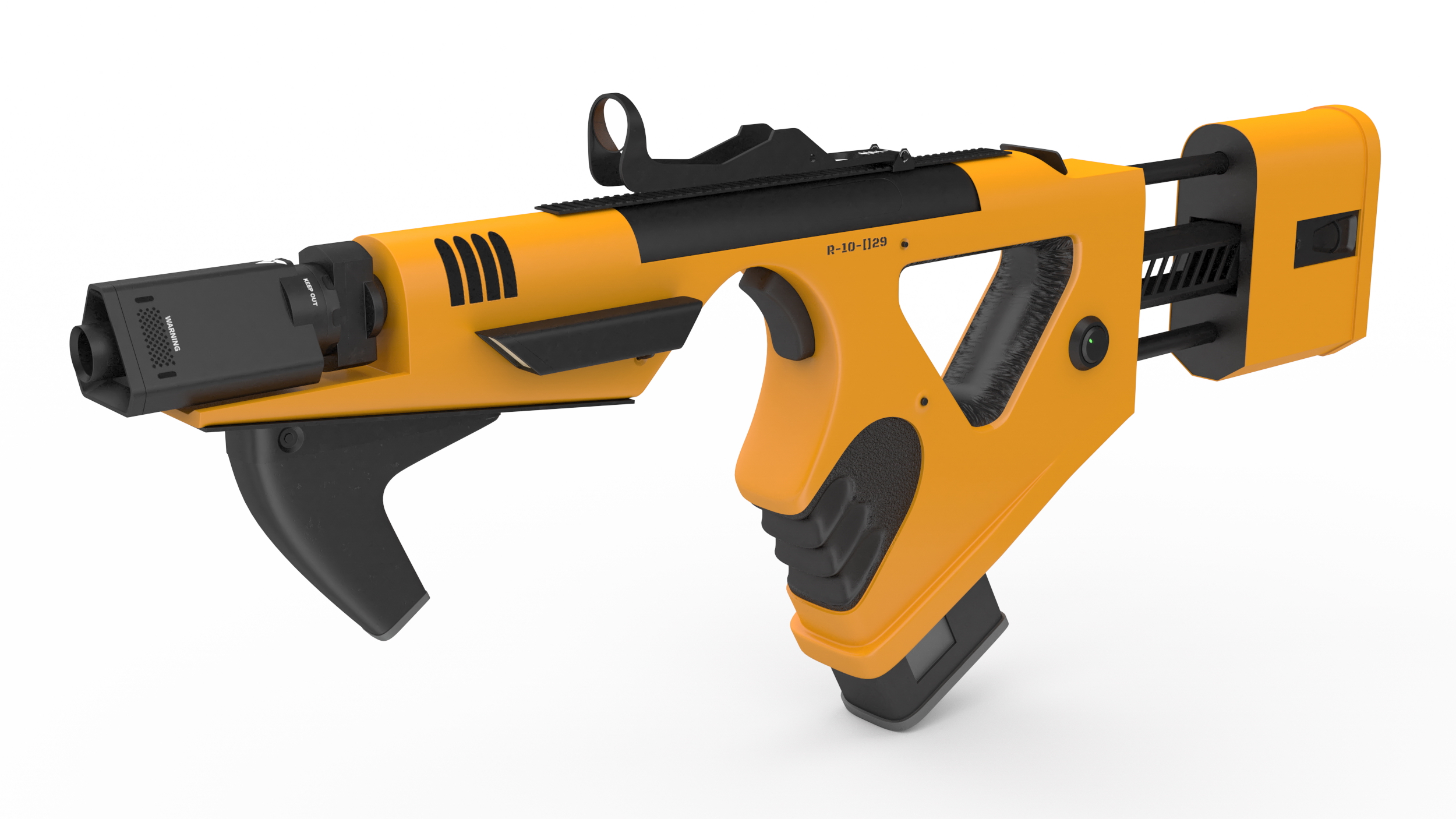 Sci-Fi SMG Yellow 3D