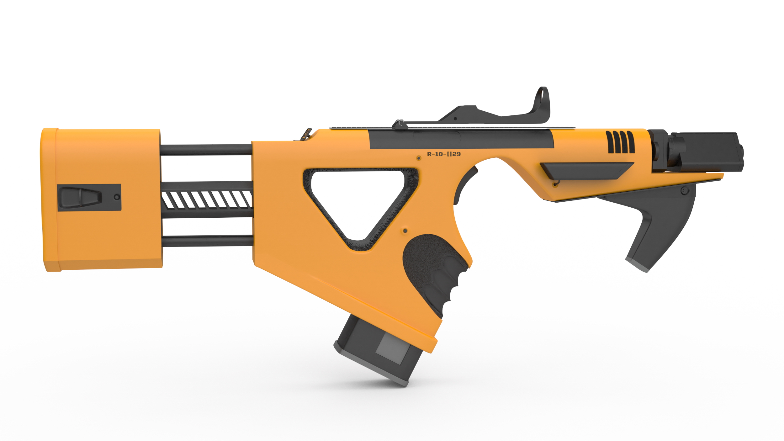 Sci-Fi SMG Yellow 3D