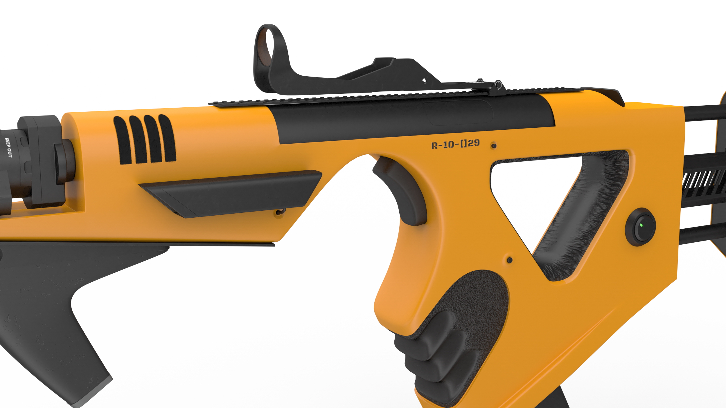 Sci-Fi SMG Yellow 3D