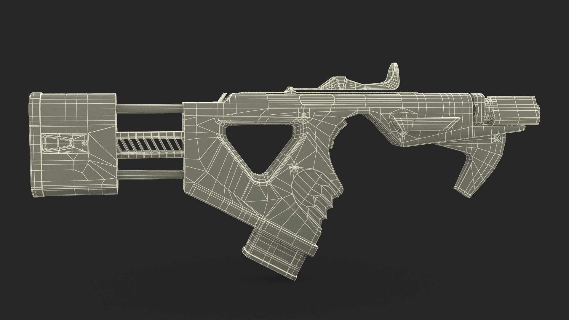 Sci-Fi SMG Yellow 3D