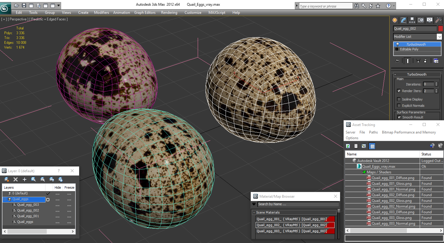 3D model Quail Eggs