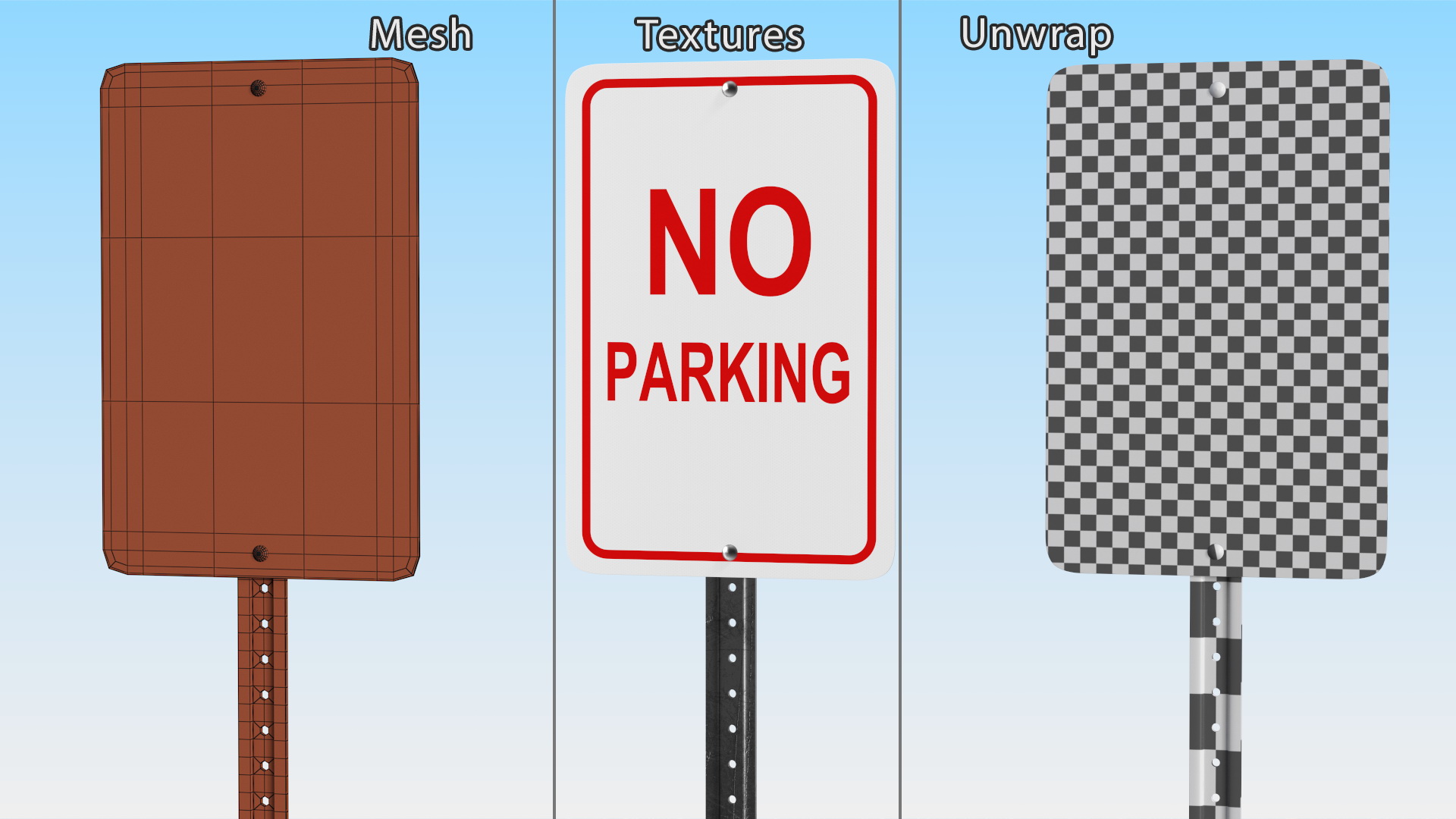 3D No Parking Traffic Sign model