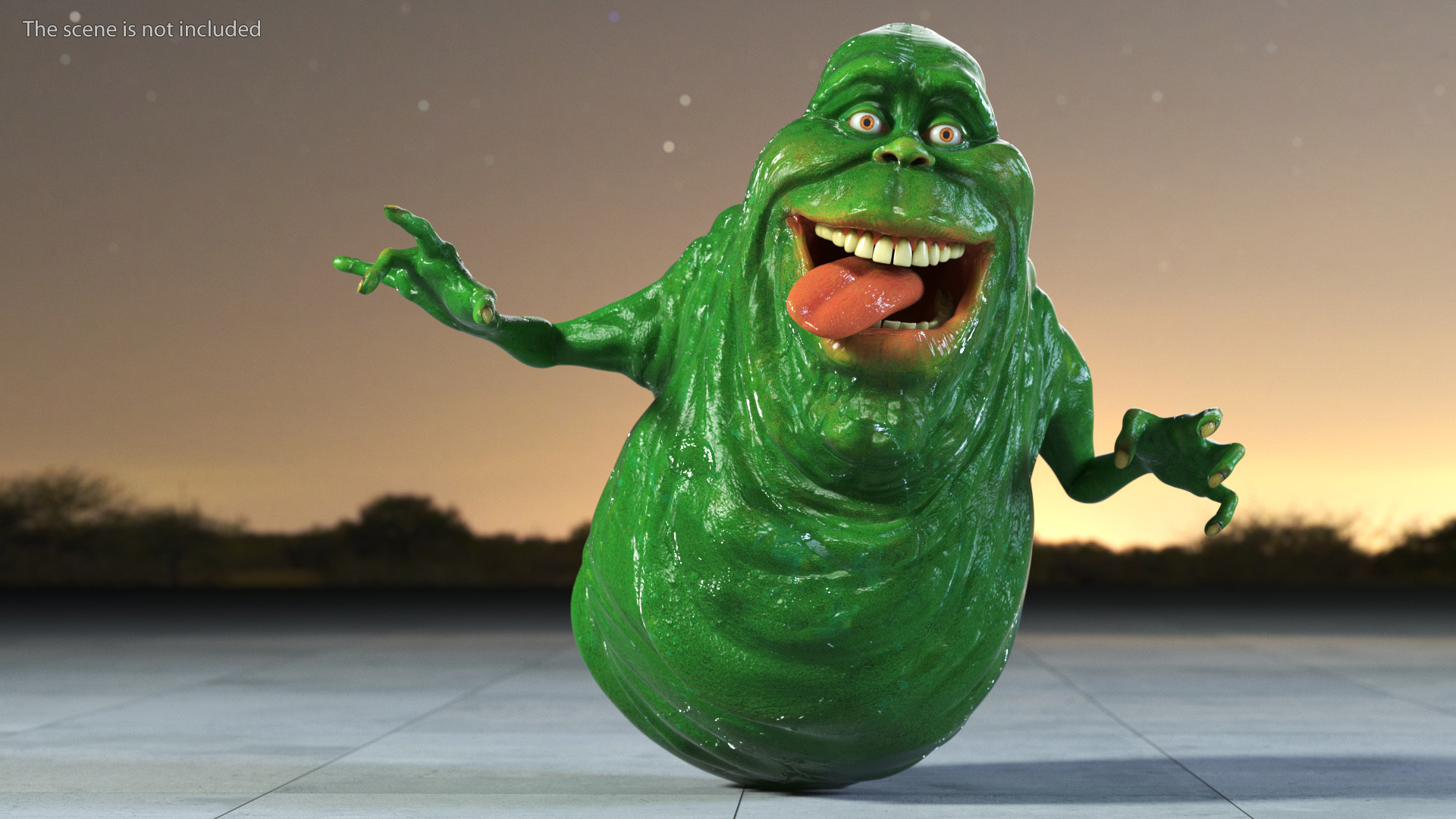 Slimer Ghost Character Rigged 3D model