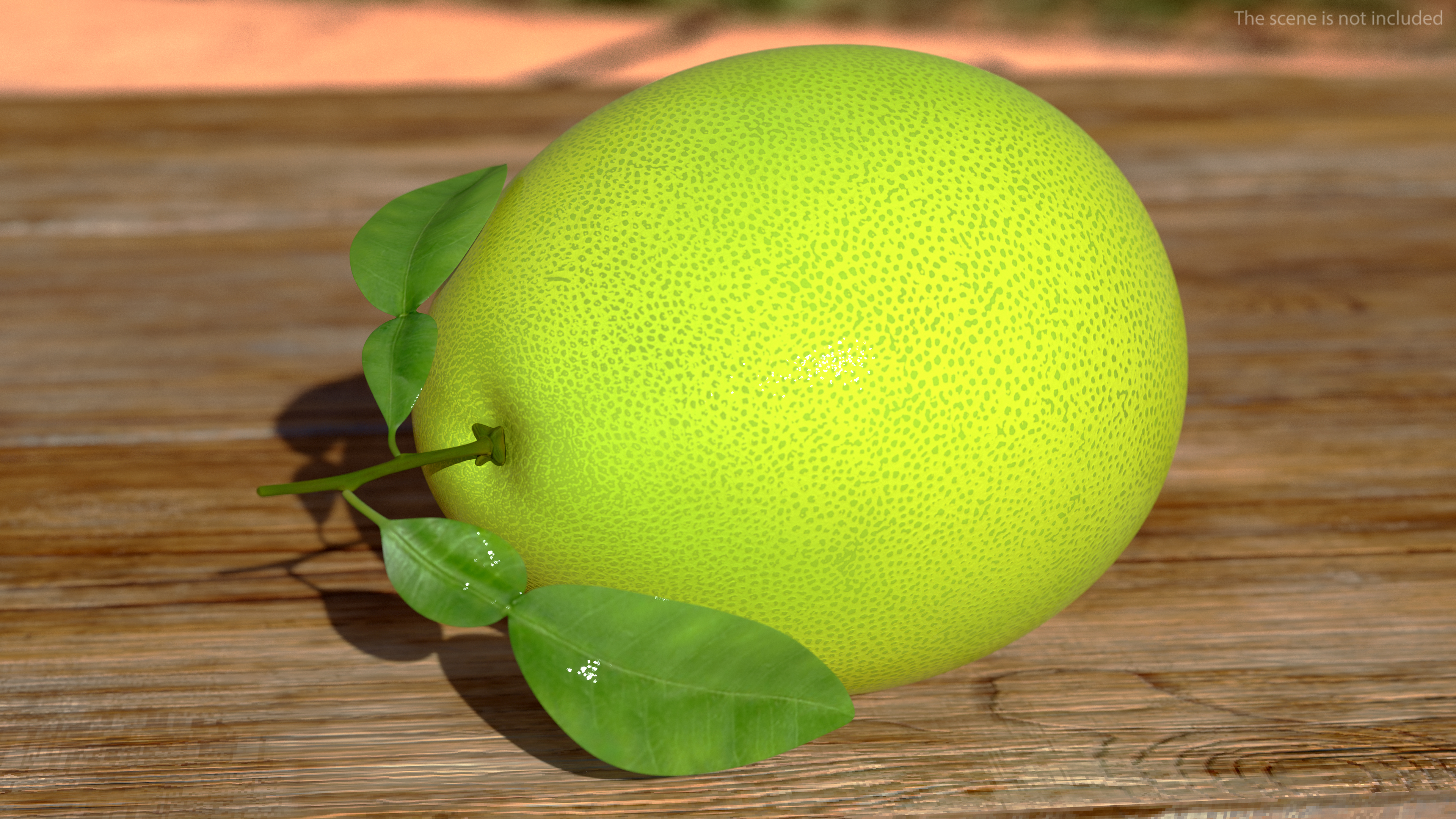 3D Green Pomelo Fruit model