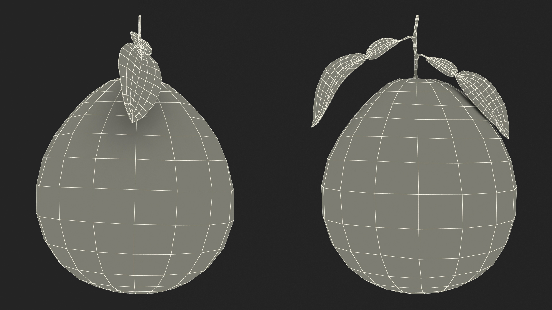 3D Green Pomelo Fruit model