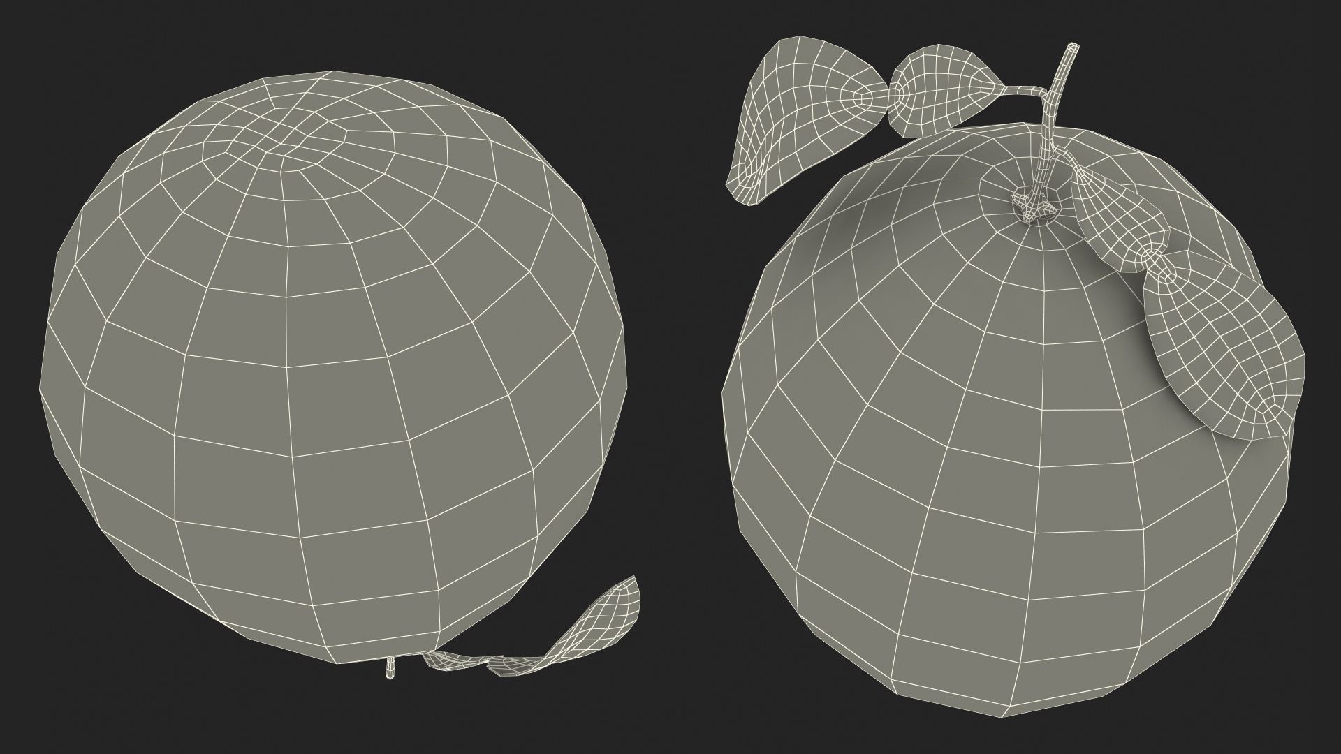 3D Green Pomelo Fruit model