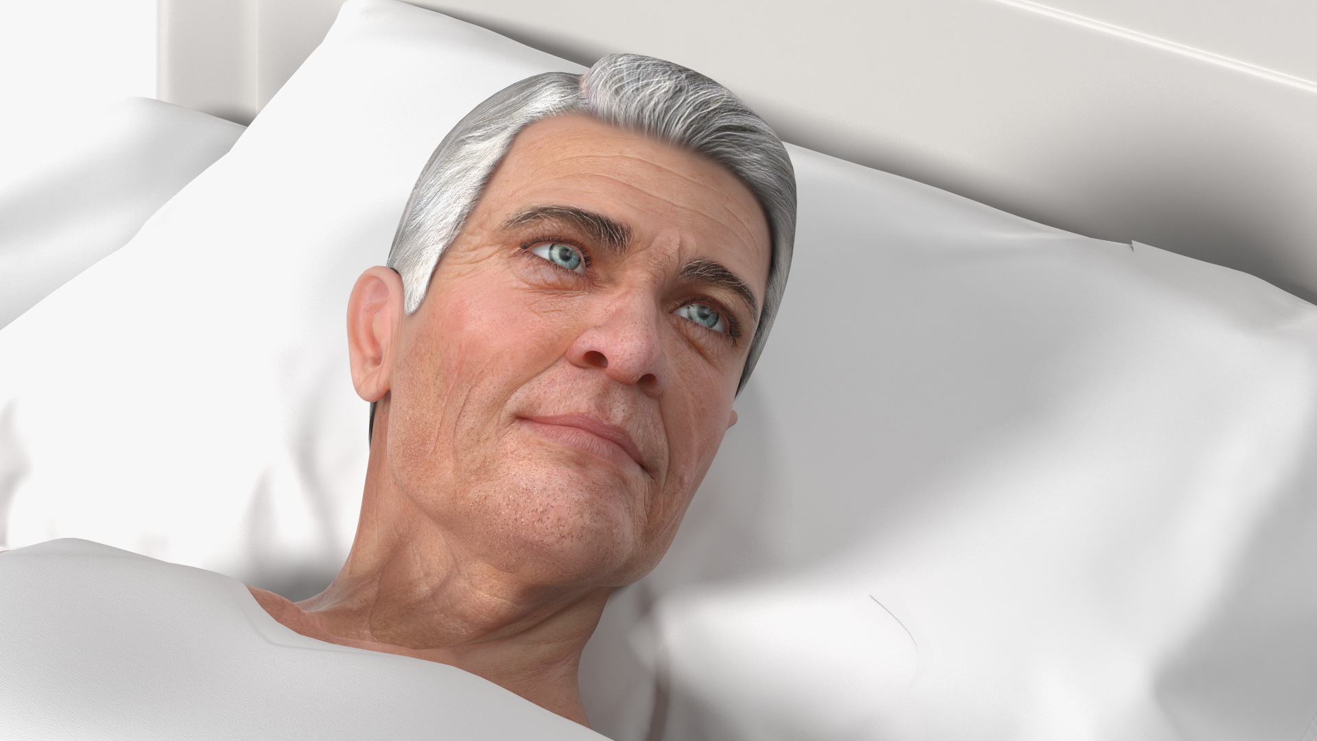 3D model Patient on Hospital Bed Rigged