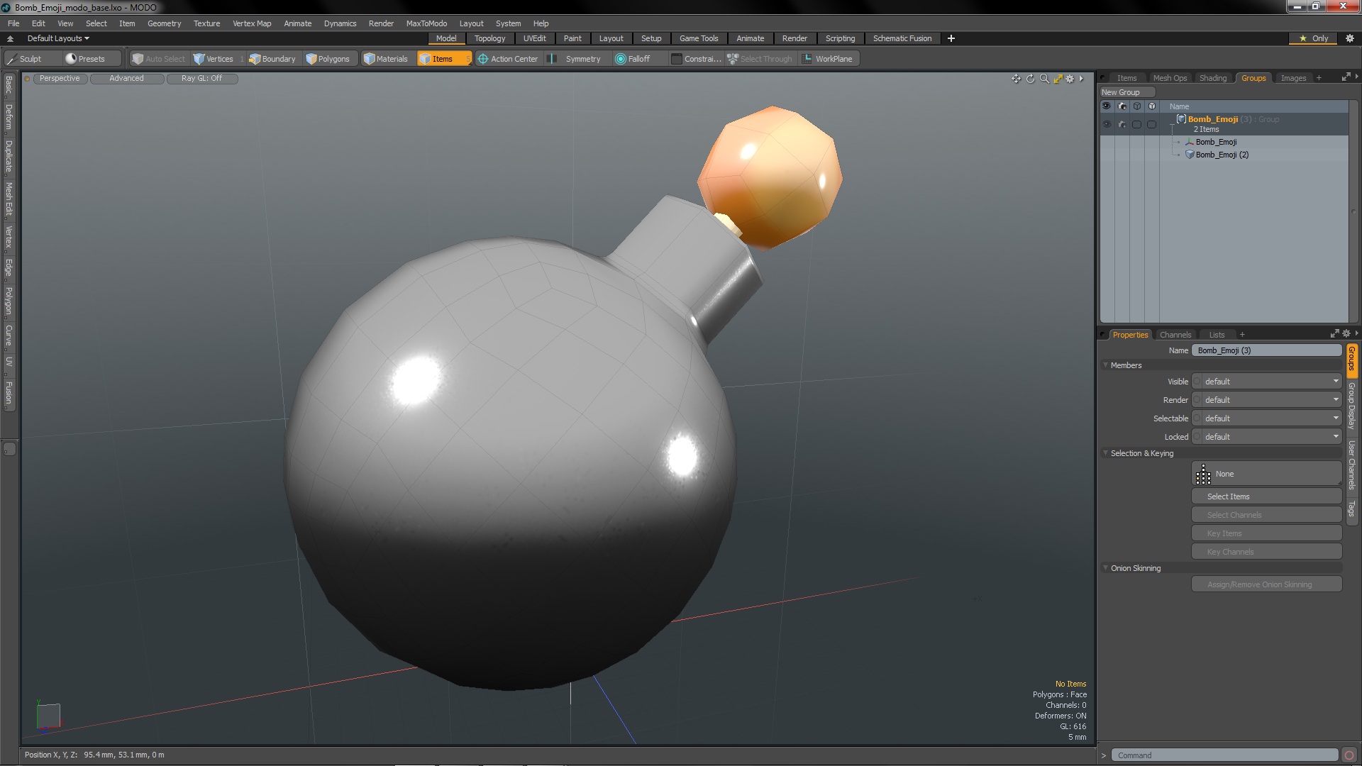 3D model Bomb Emoji