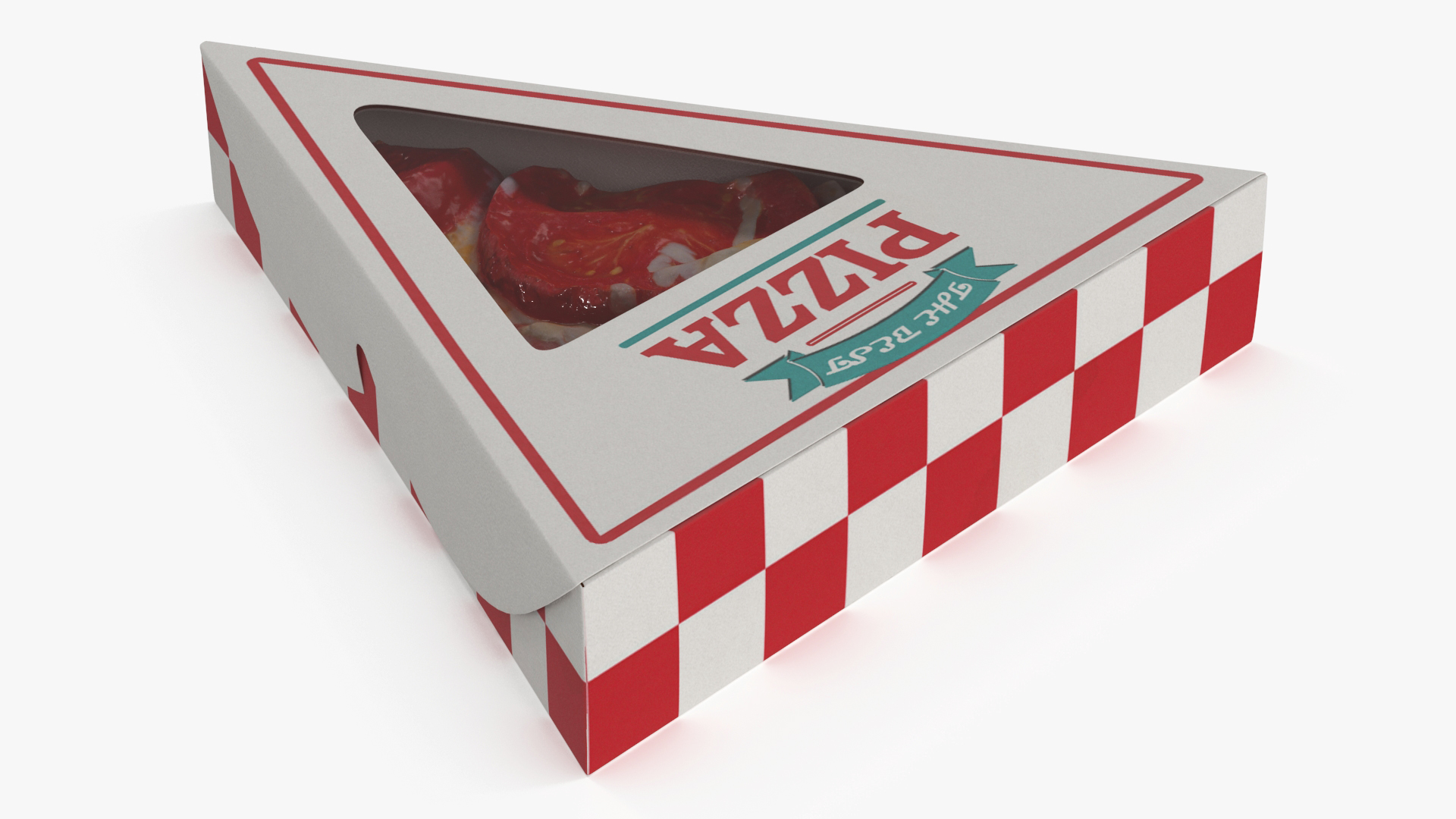 Pizza Slice in Triangle Packaging Box 3D