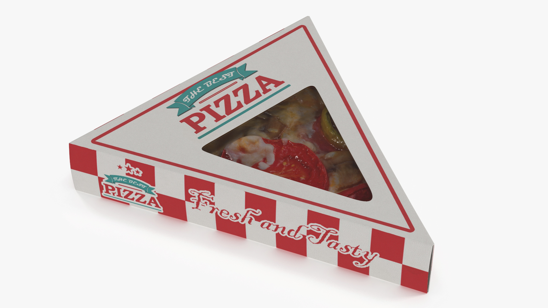 Pizza Slice in Triangle Packaging Box 3D