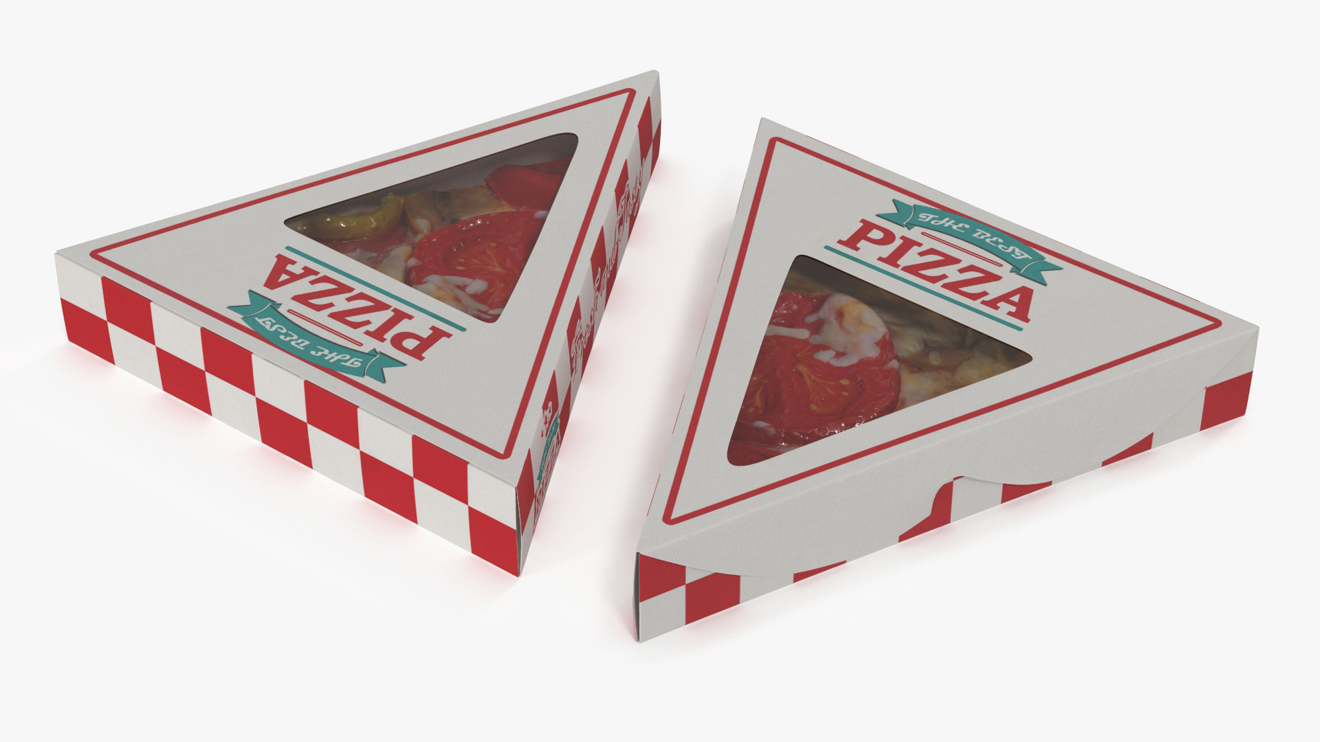 Pizza Slice in Triangle Packaging Box 3D