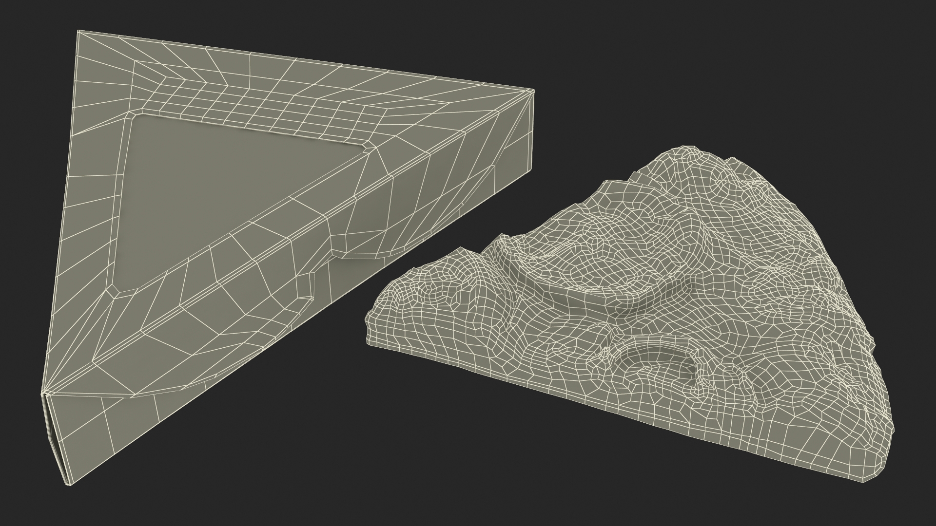 Pizza Slice in Triangle Packaging Box 3D