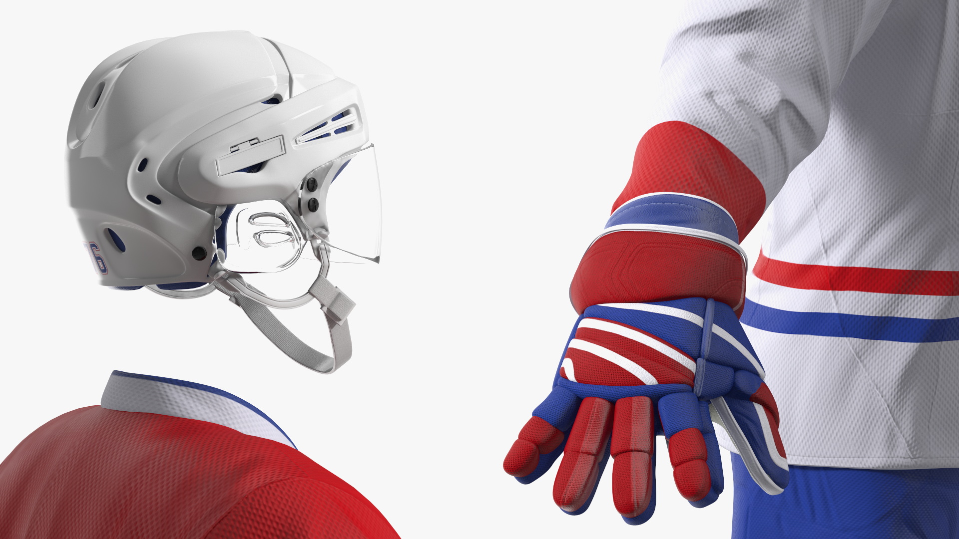 3D Ice Hockey Player Gear Set