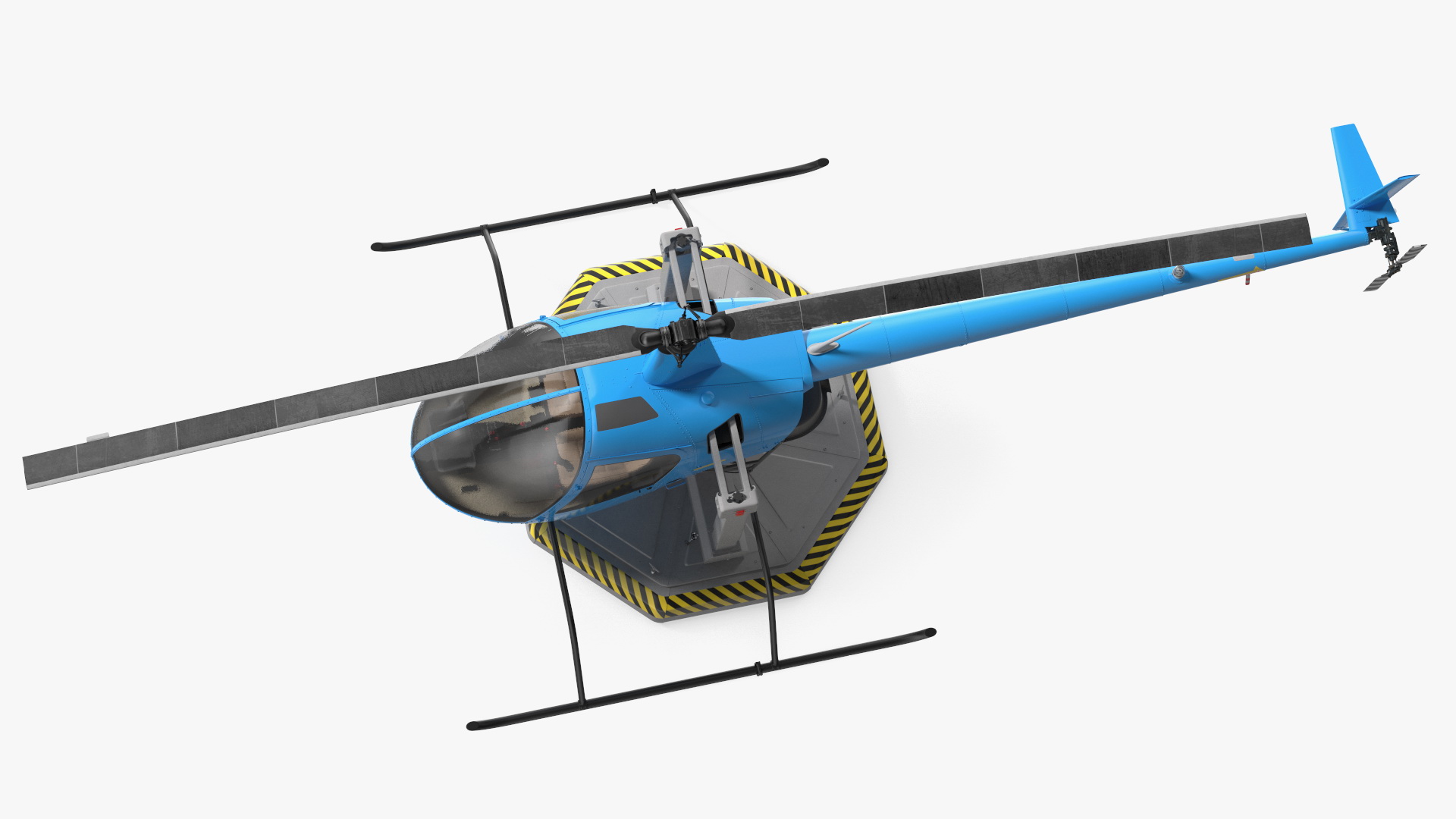 Small Helicopter Training Machine Blue Rigged for Maya 3D model