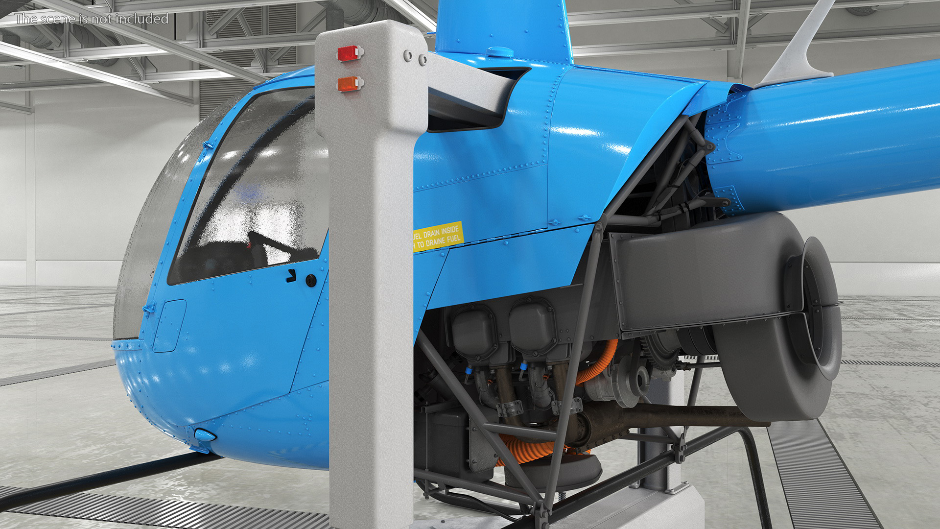 Small Helicopter Training Machine Blue Rigged for Maya 3D model