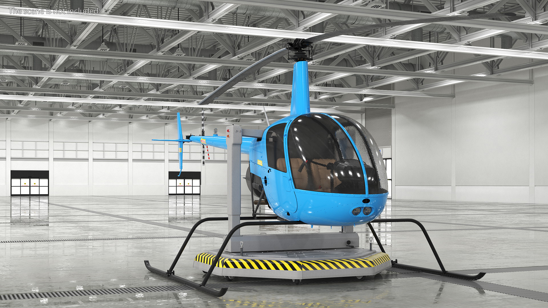 Small Helicopter Training Machine Blue Rigged for Maya 3D model