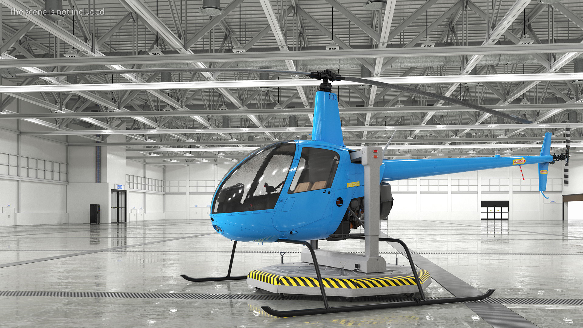 Small Helicopter Training Machine Blue Rigged for Maya 3D model