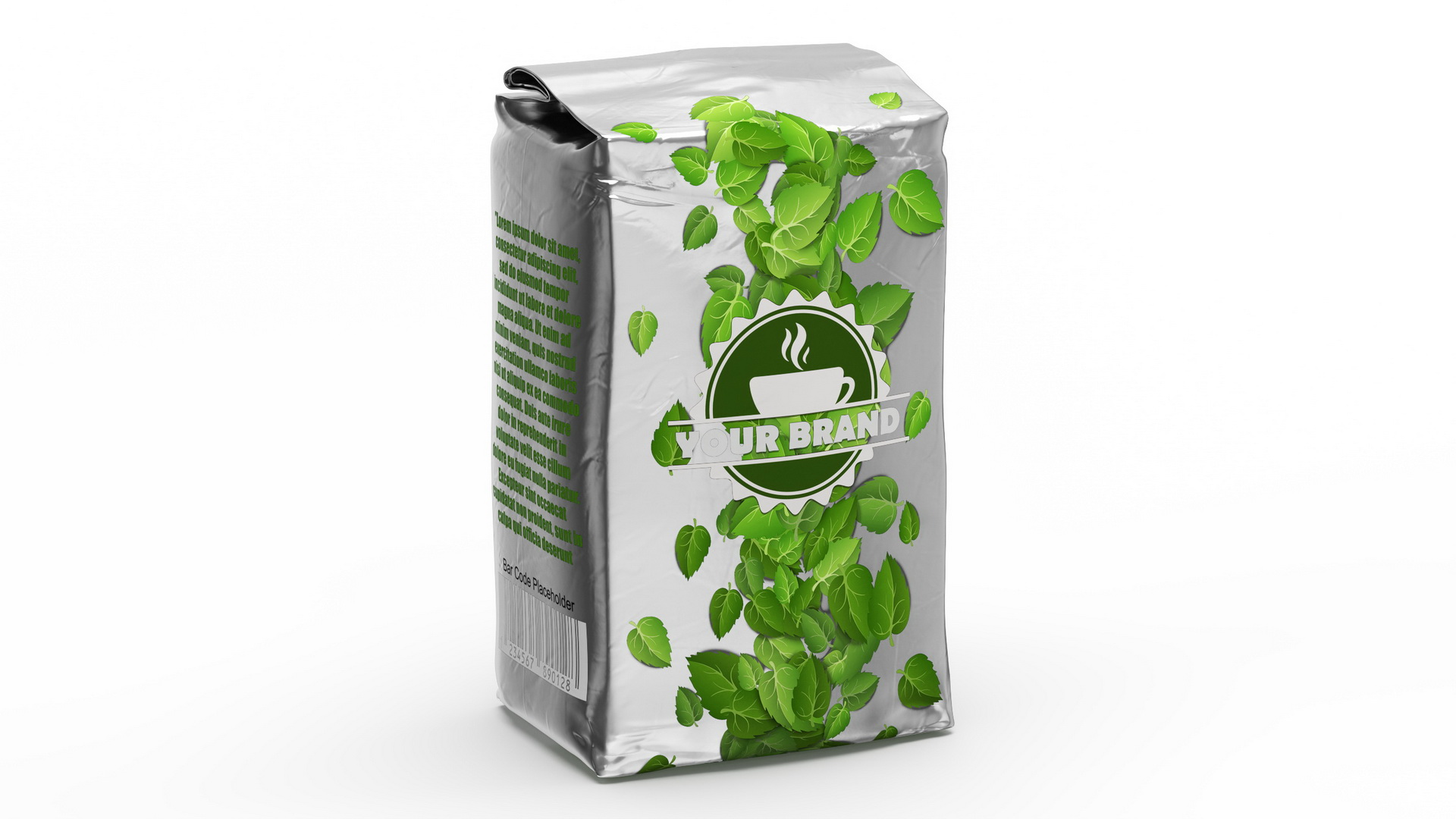 Foil Package 2lb Mockup Green 3D model