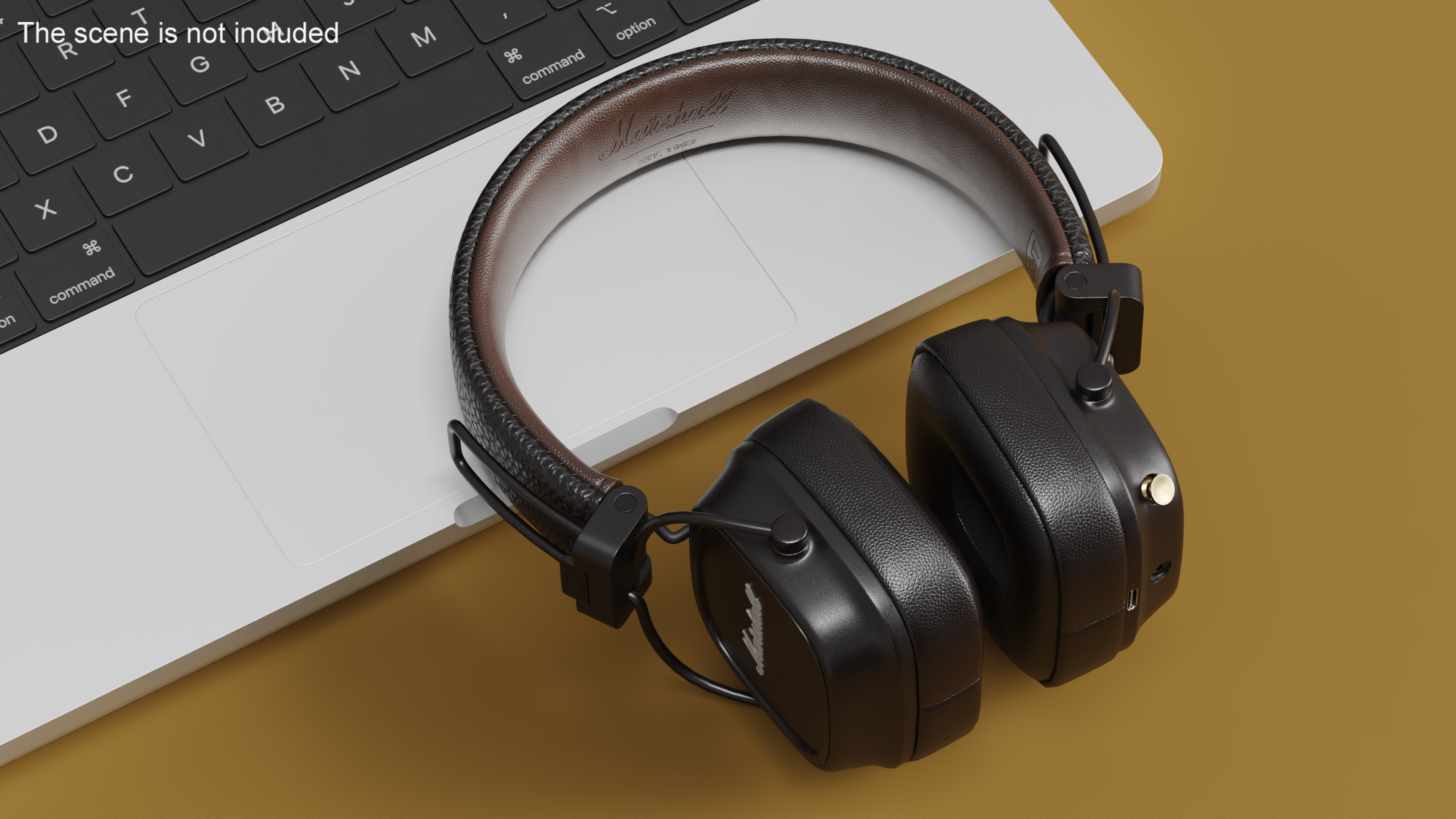 3D model Marshall Headphones Brown