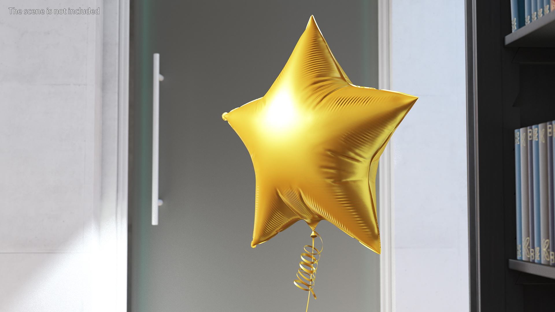 3D Matte Gold Star Foil Balloon model