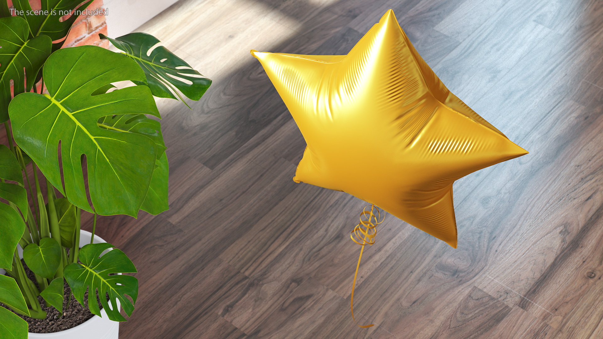 3D Matte Gold Star Foil Balloon model