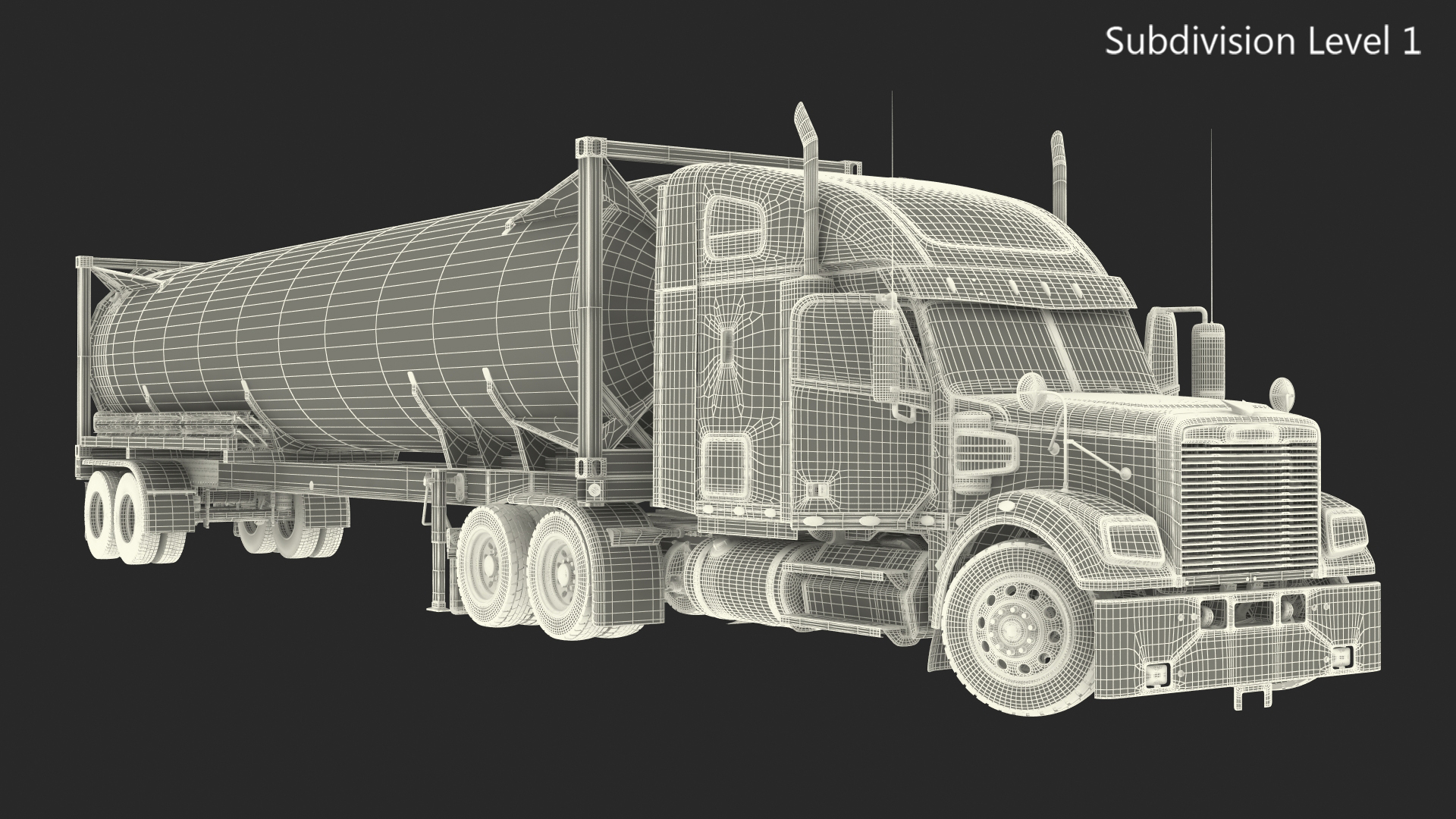 Freightliner Truck with Gas Tank Rigged 3D model