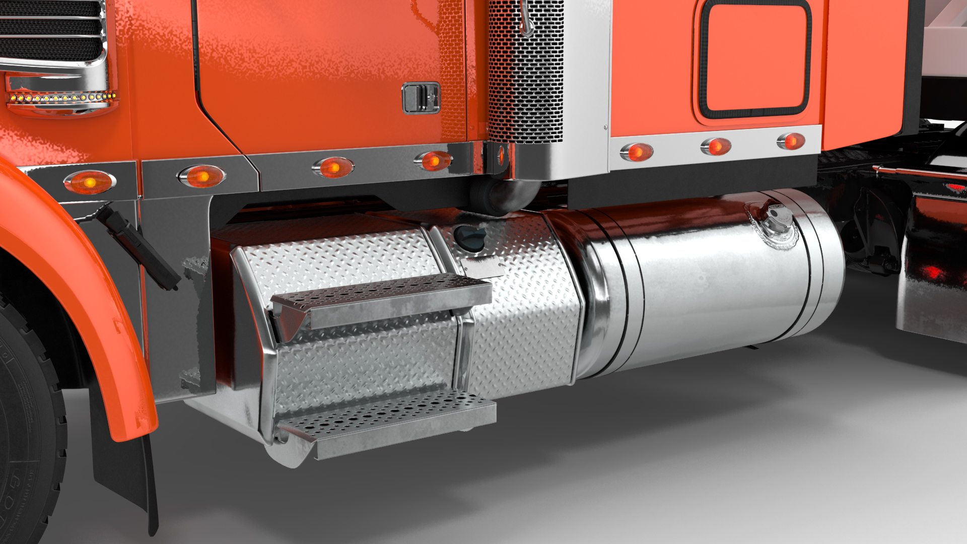 Freightliner Truck with Gas Tank Rigged 3D model