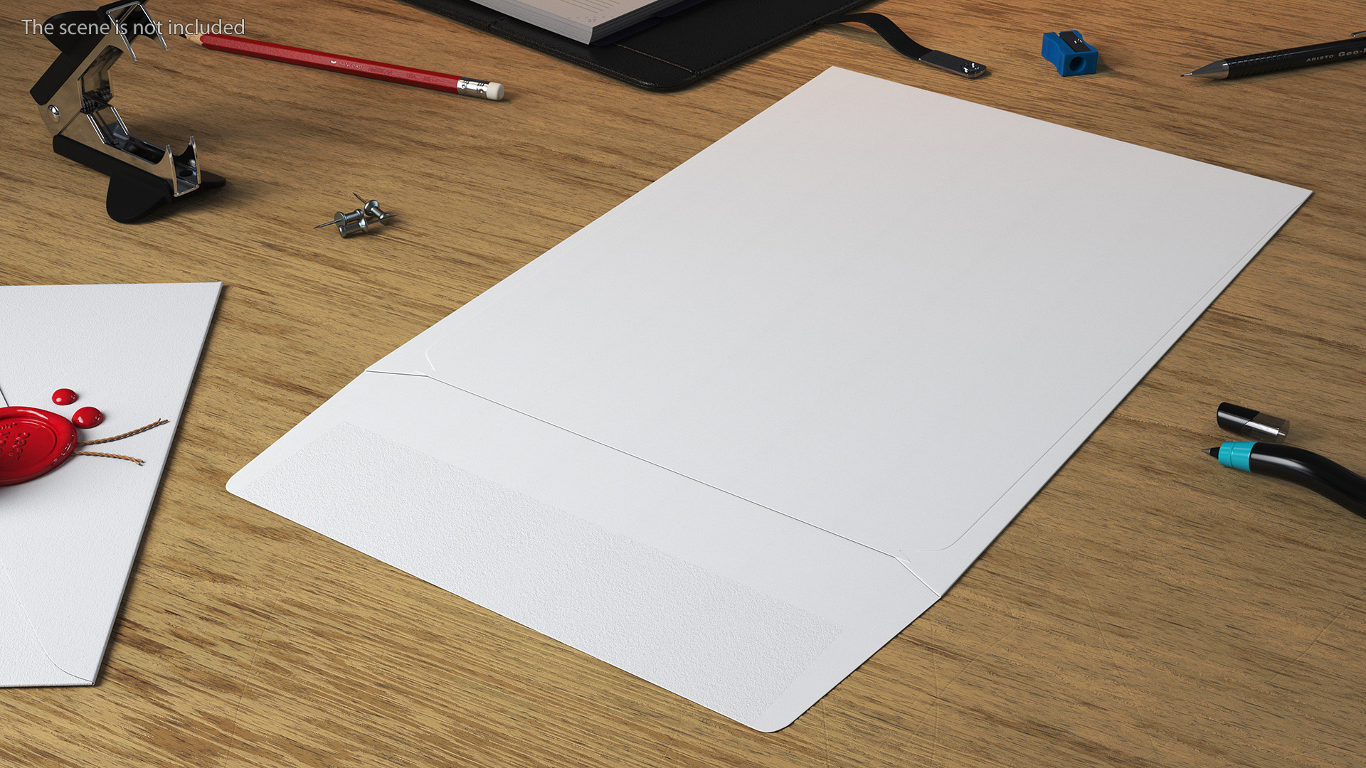 Paper Pocket Envelope White 3D