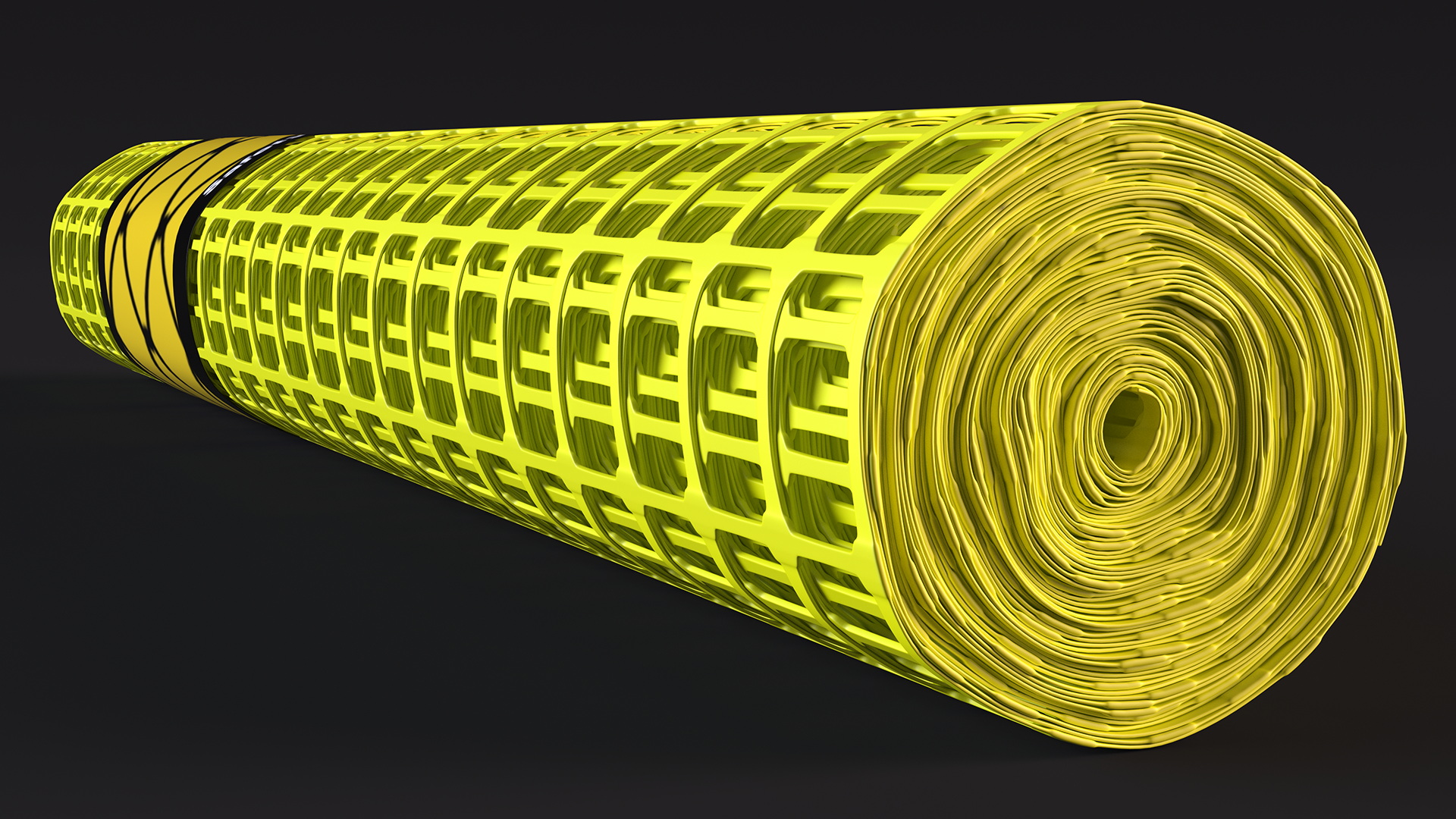 Safety Plastic Netting Roll Yellow 3D model