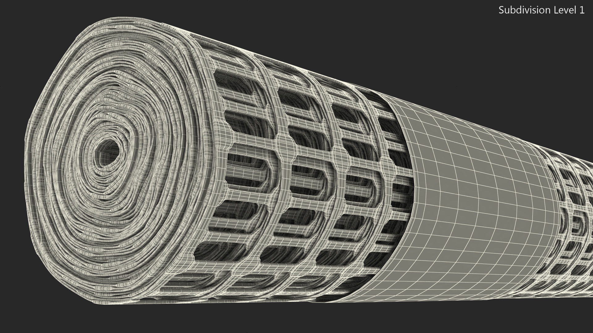 Safety Plastic Netting Roll Yellow 3D model