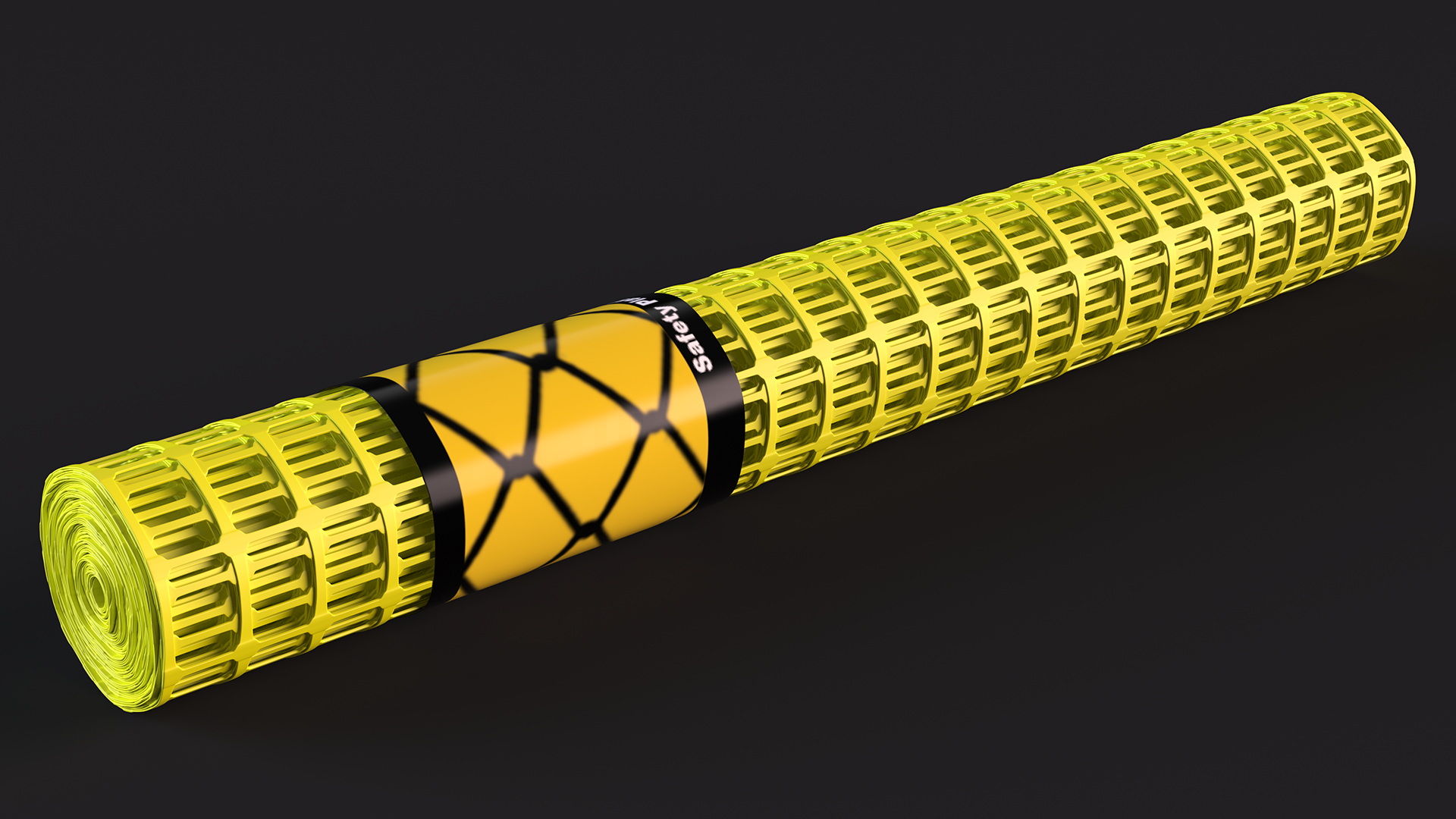 Safety Plastic Netting Roll Yellow 3D model