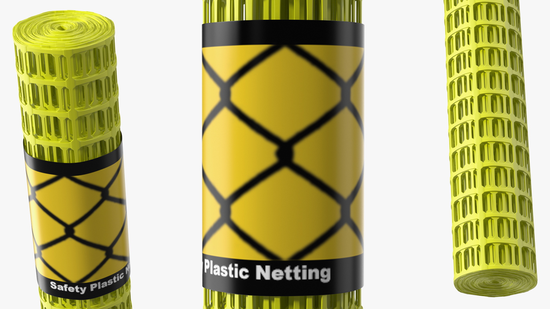 Safety Plastic Netting Roll Yellow 3D model