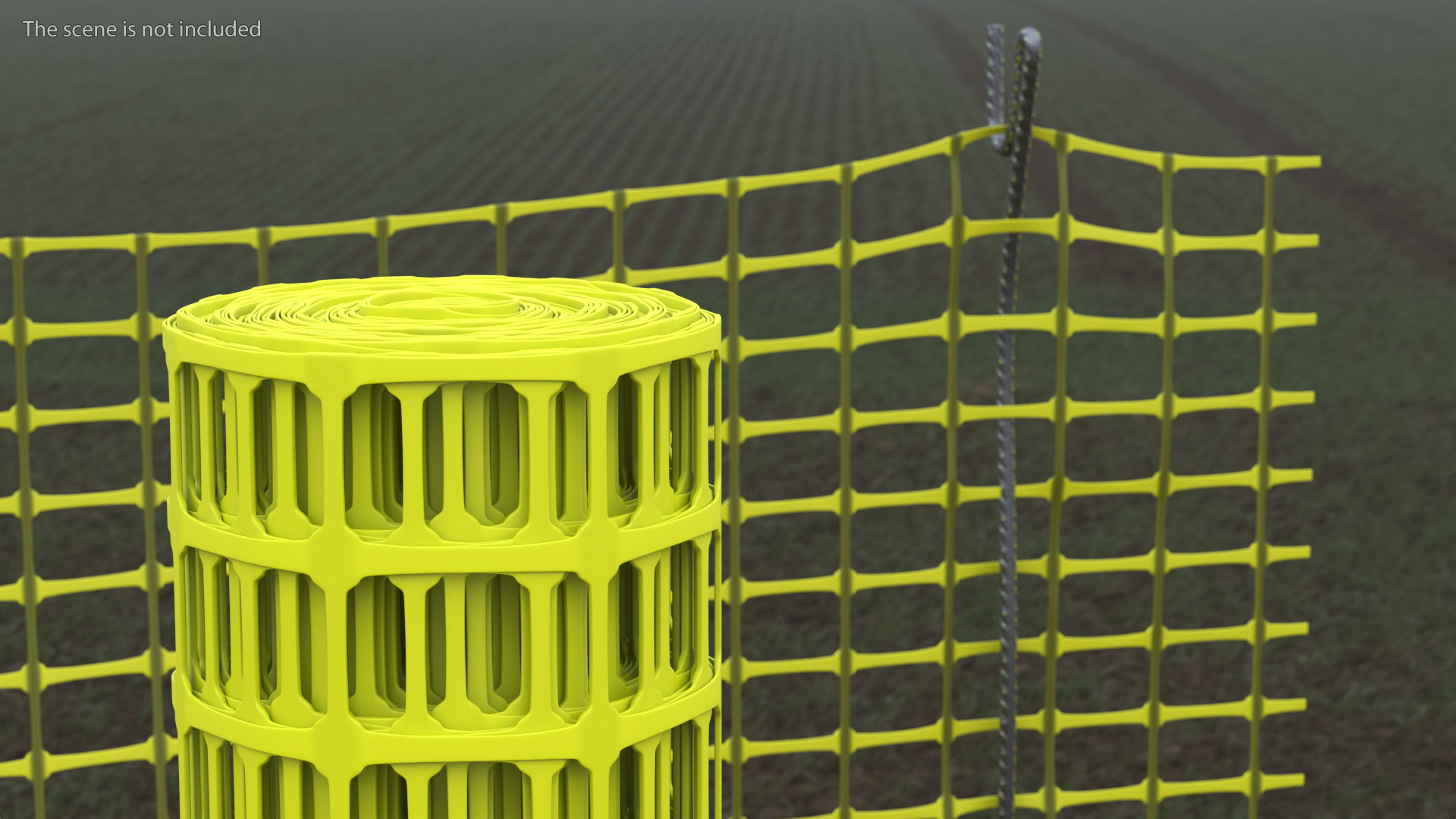 Safety Plastic Netting Roll Yellow 3D model