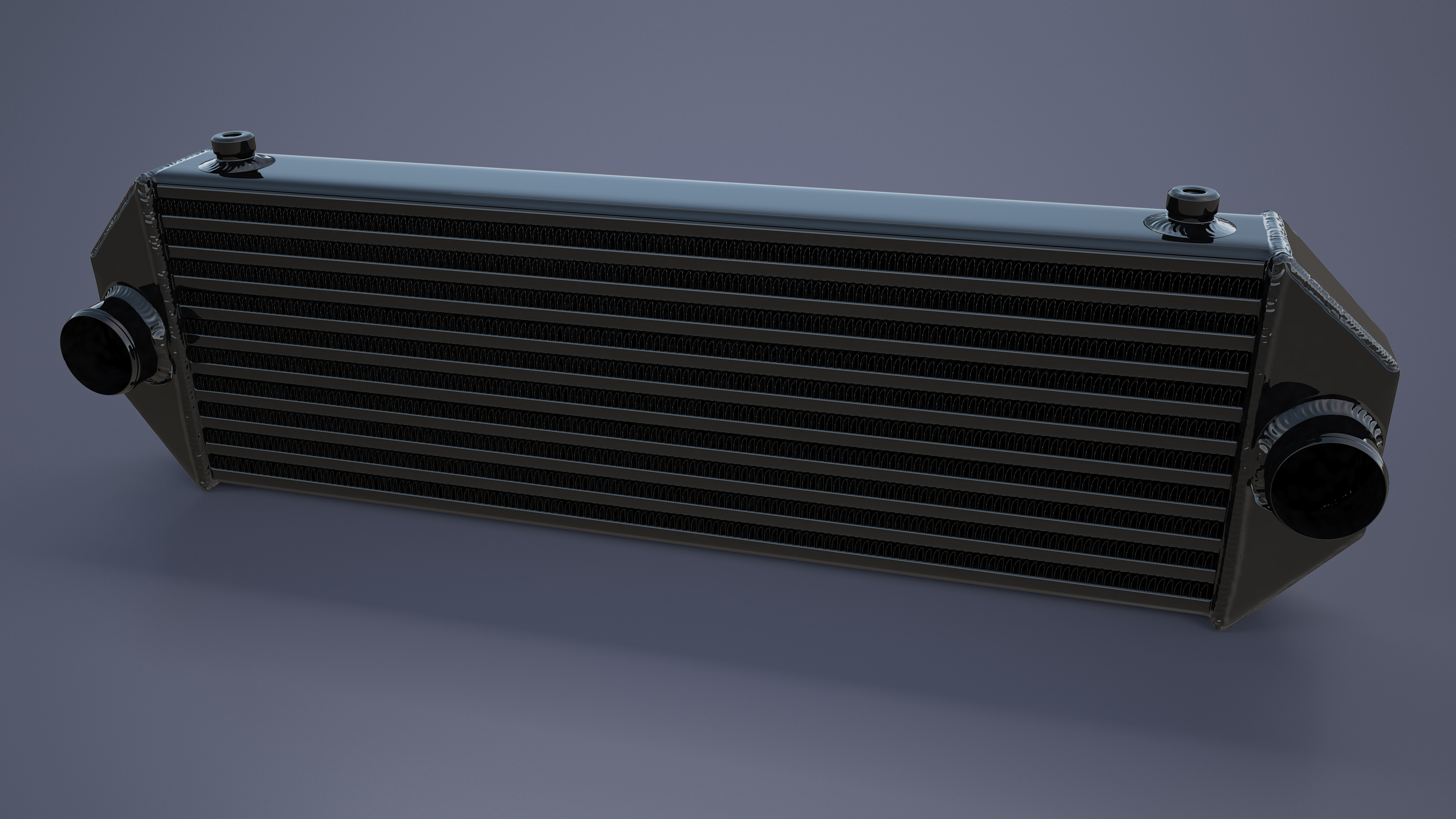 3D Black Car Intercooler Front Side Pipes model