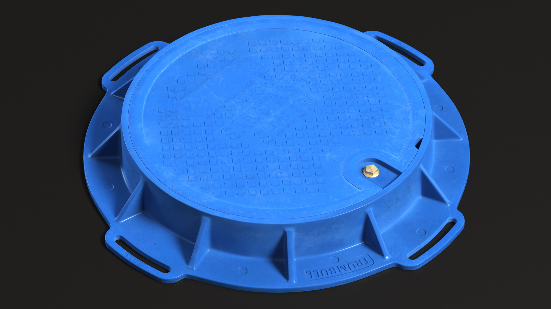 3D Fiberglass Manhole Blue model