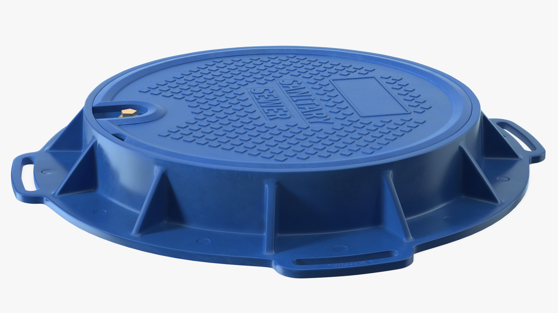 3D Fiberglass Manhole Blue model