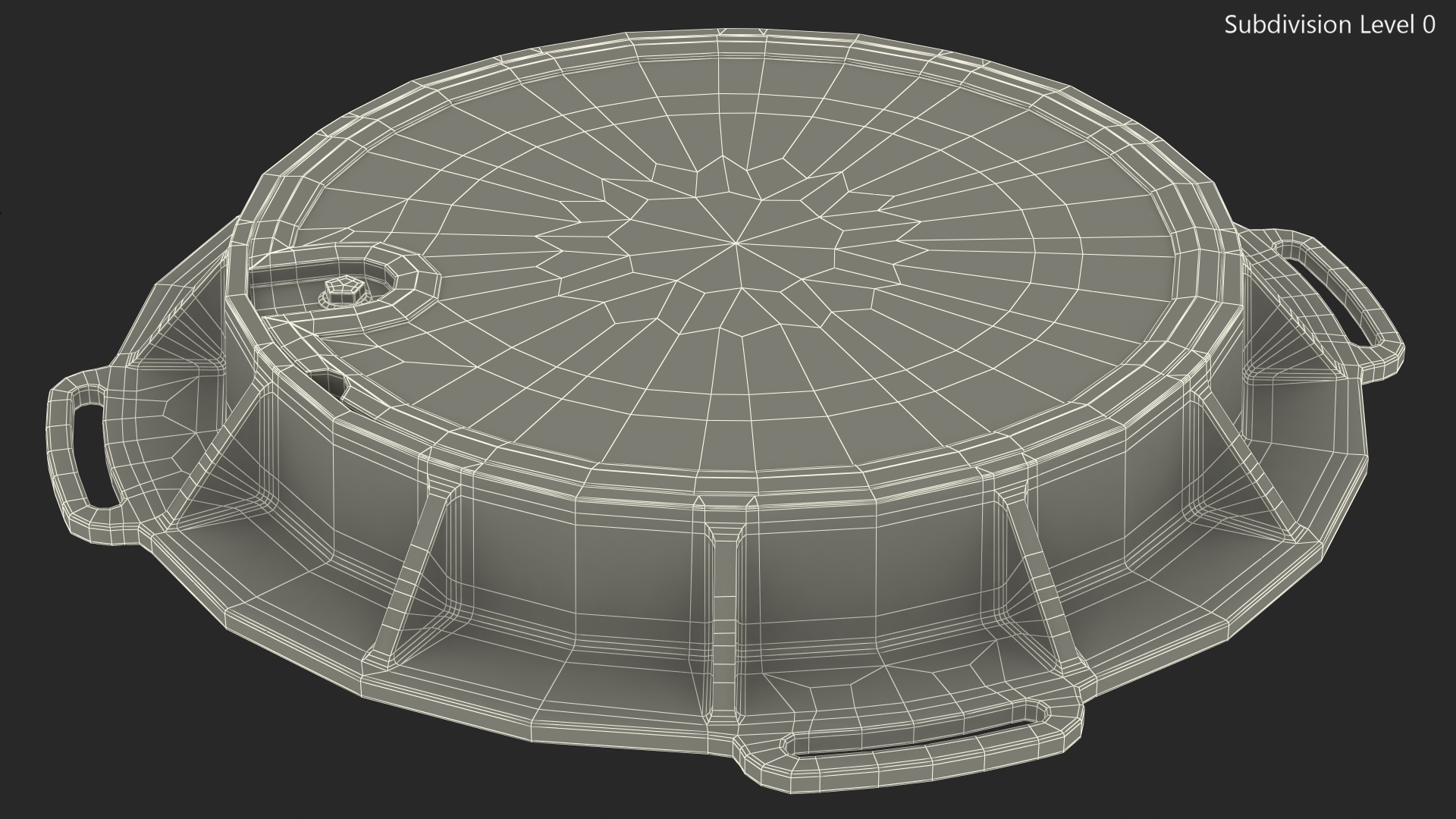 3D Fiberglass Manhole Blue model