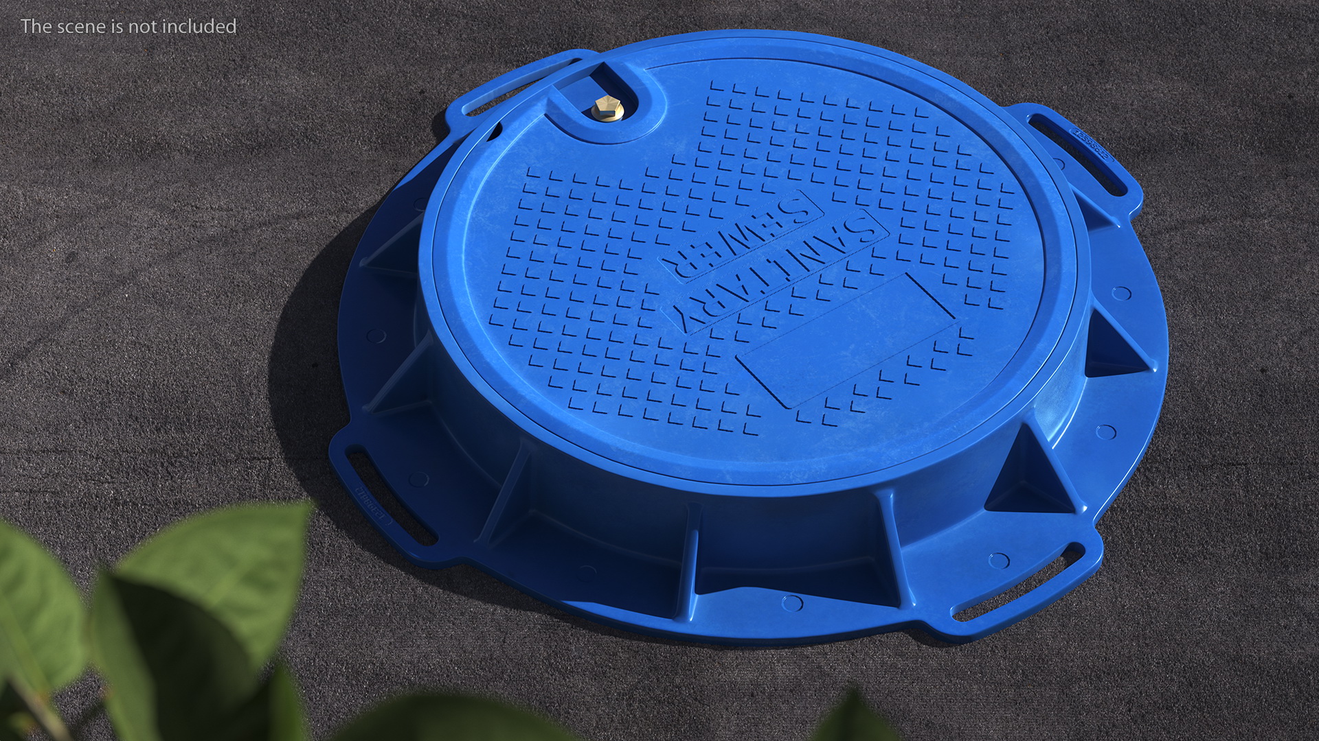 3D Fiberglass Manhole Blue model