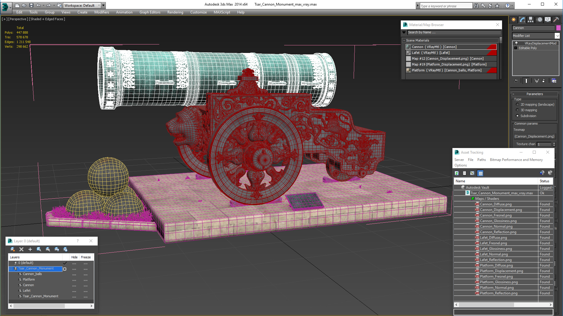 3D model Tsar Cannon Monument