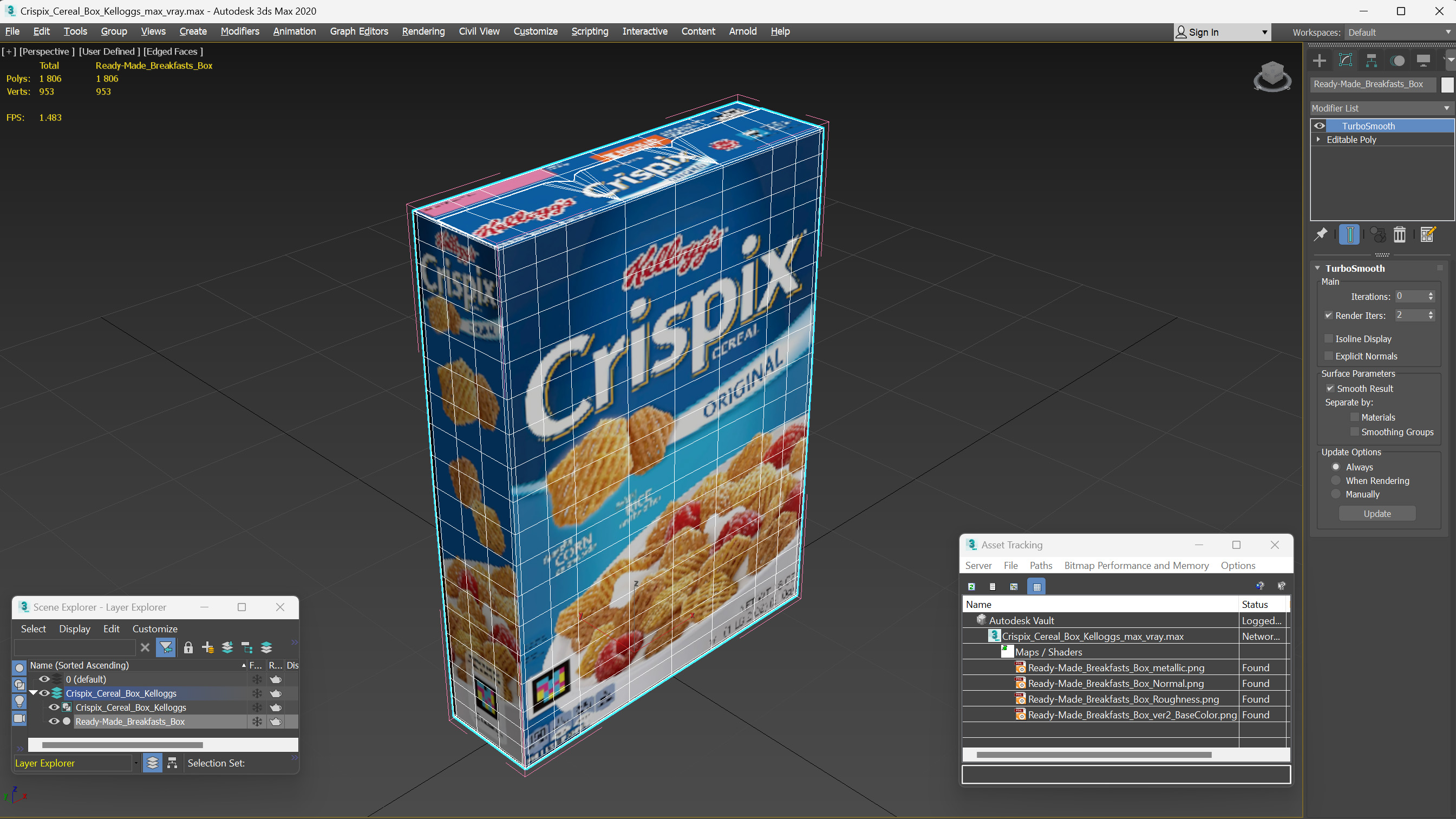 Crispix Cereal Box Kelloggs 3D